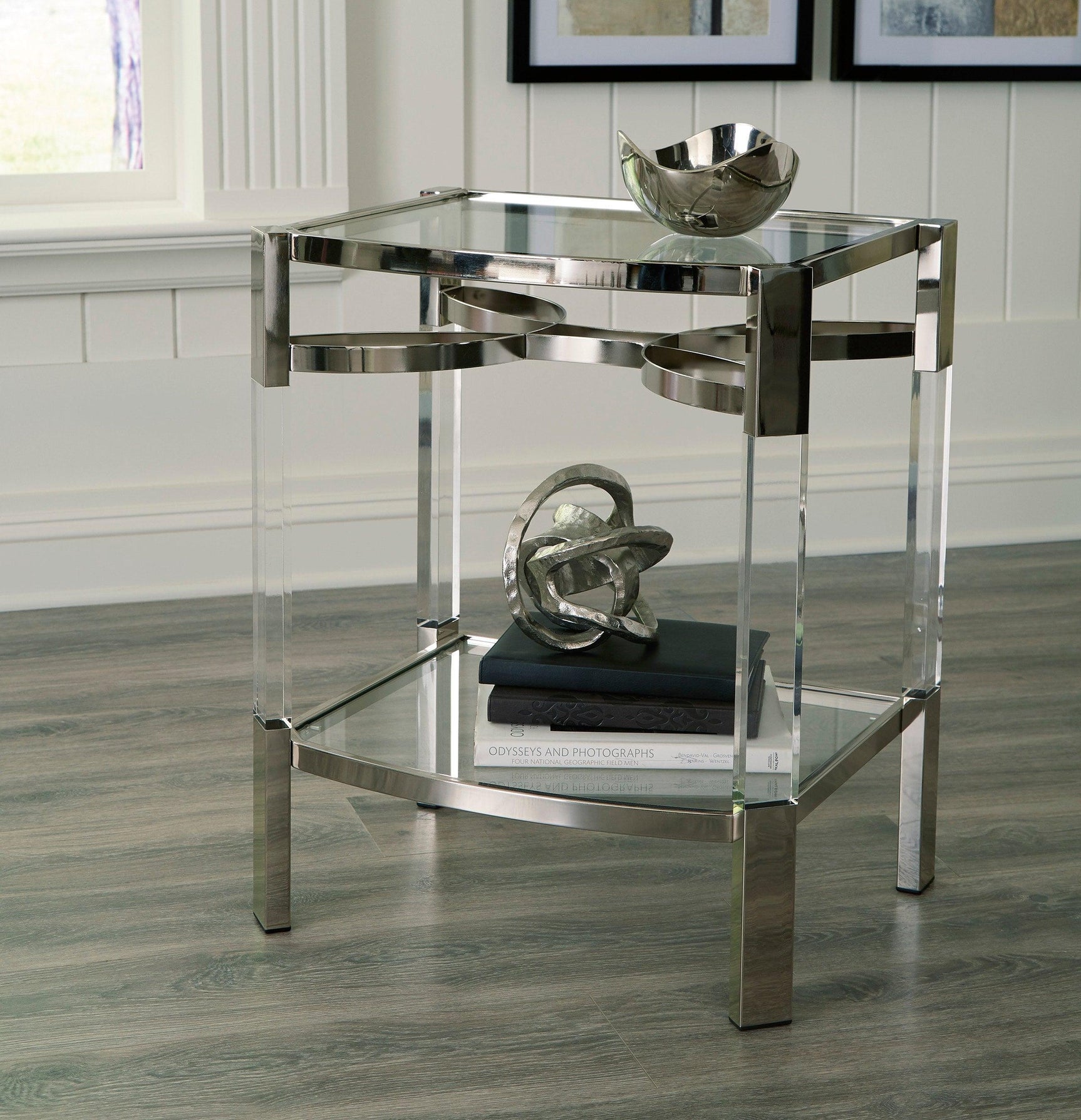Clear/silver Accent Table - Ella Furniture