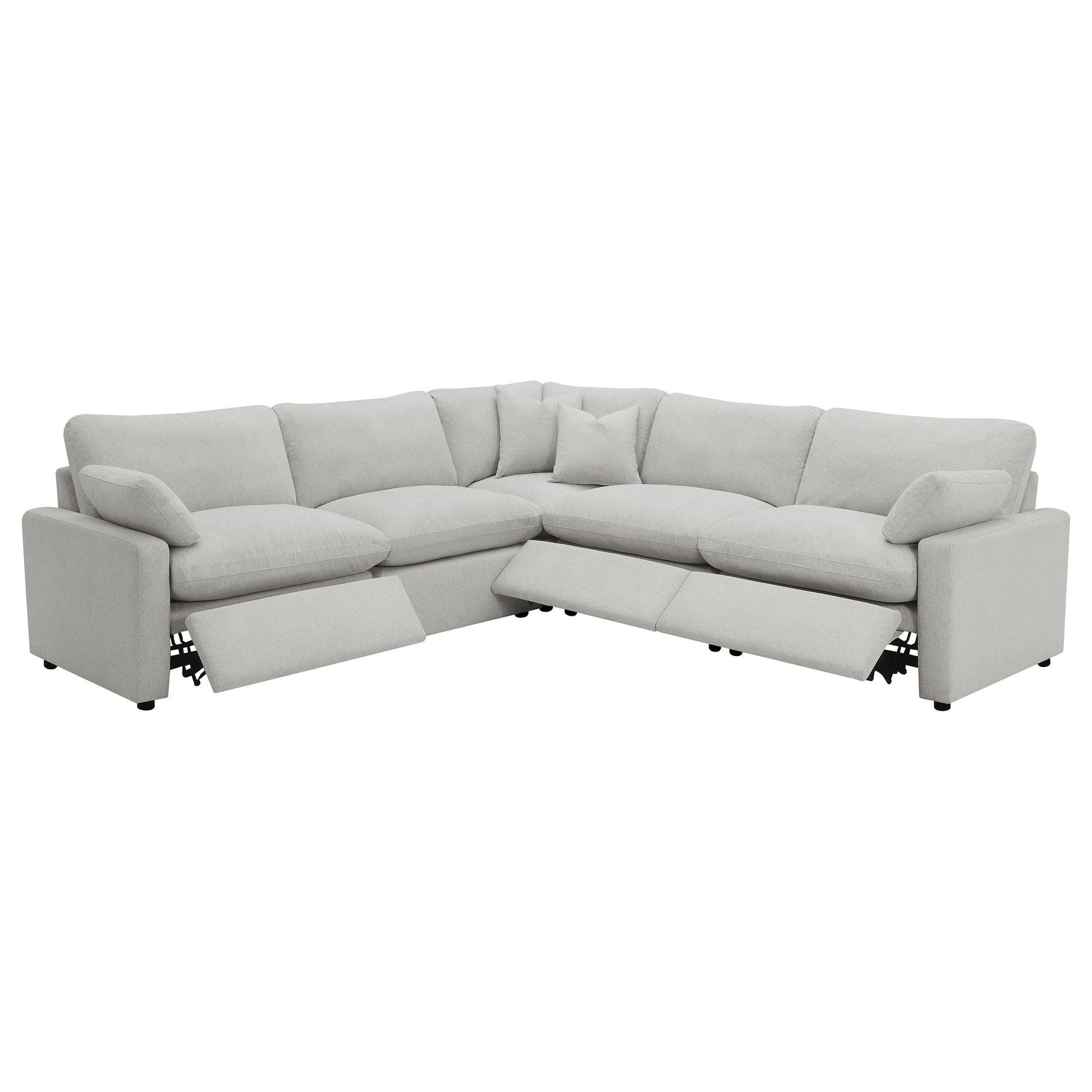 COLLINS COLLECTION Collins 5-piece Modular Power Reclining Sectional Sofa Grey 609560P - Ella Furniture