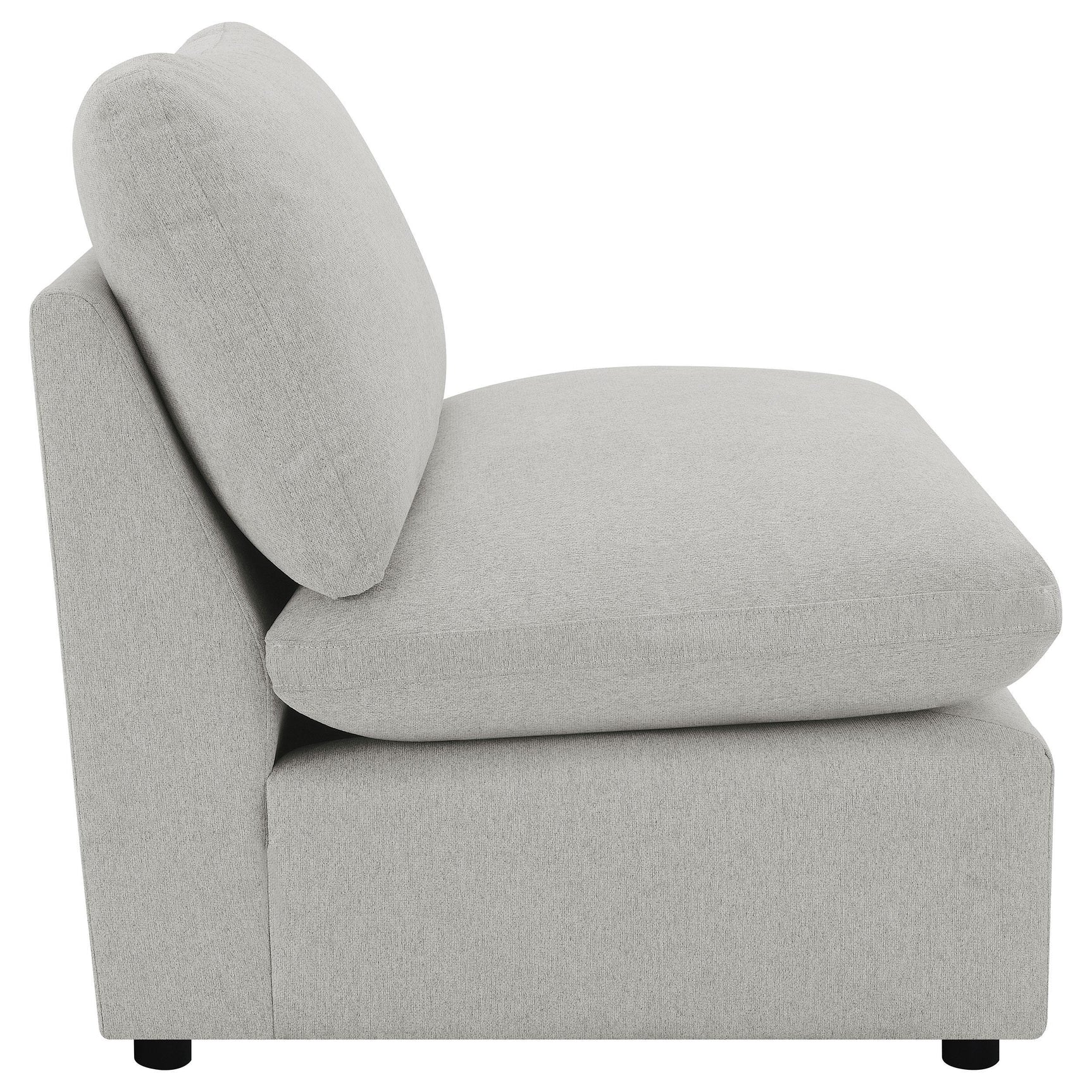 COLLINS COLLECTION Collins Upholstered Armless Chair Grey 609560AC - Ella Furniture