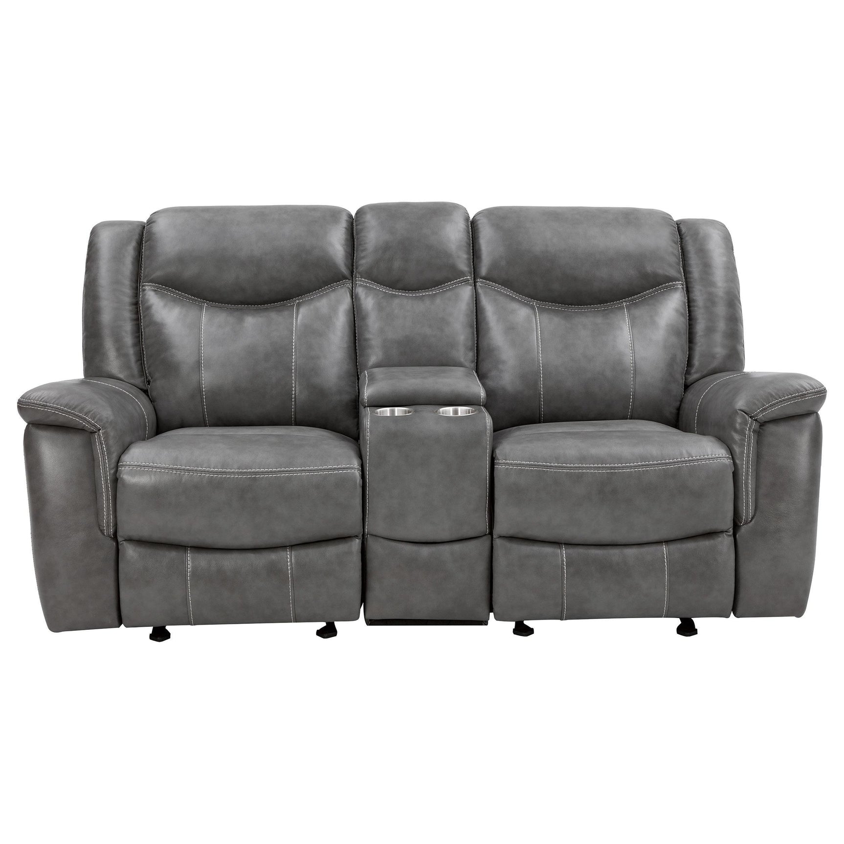 CONRAD MOTION COLLECTION Conrad 2-piece Upholstered Padded Arm Motion Sofa Set Grey 650354-S2 - Ella Furniture