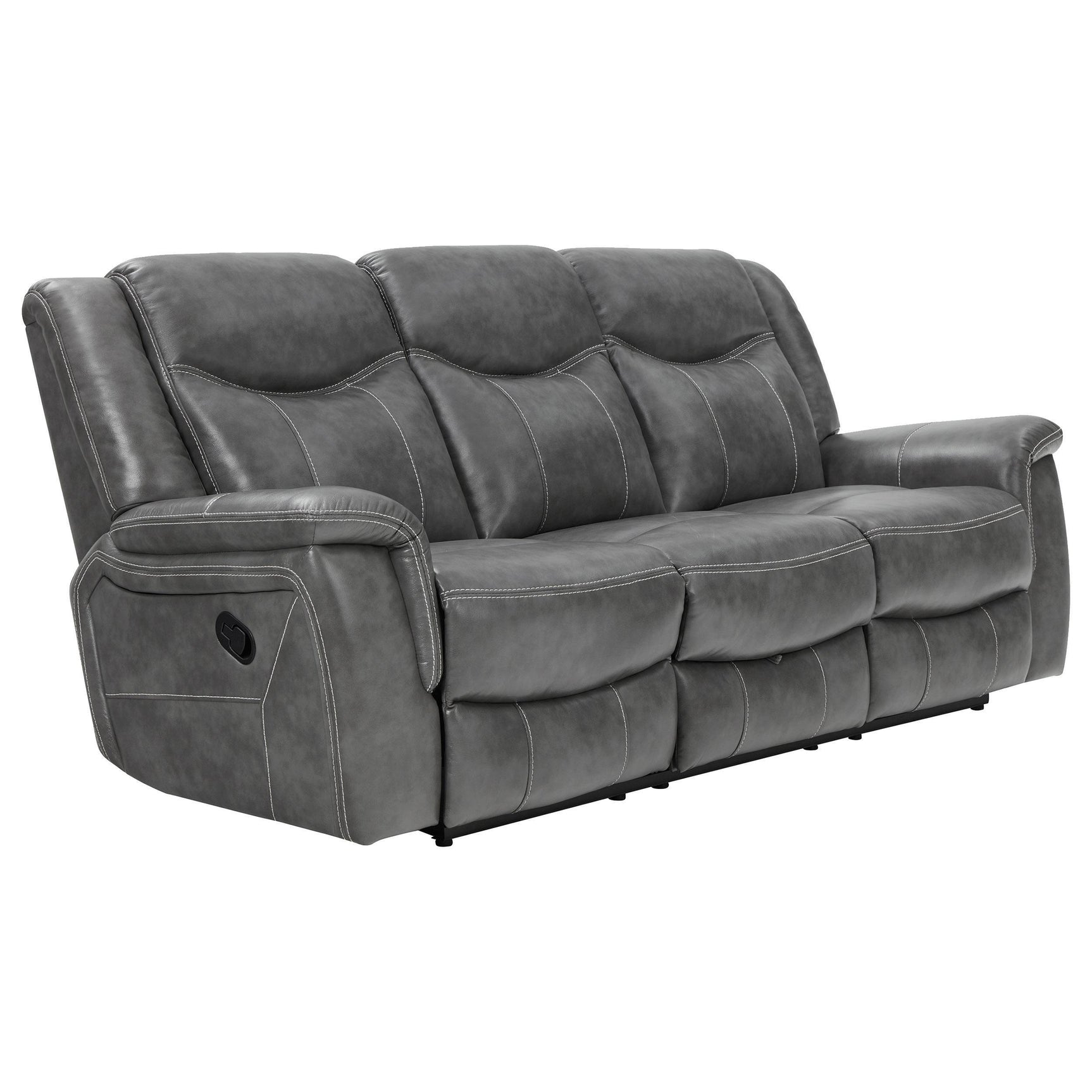 CONRAD MOTION COLLECTION Conrad 3-piece Upholstered Padded Arm Motion Sofa Set Grey 650354-S3 - Ella Furniture