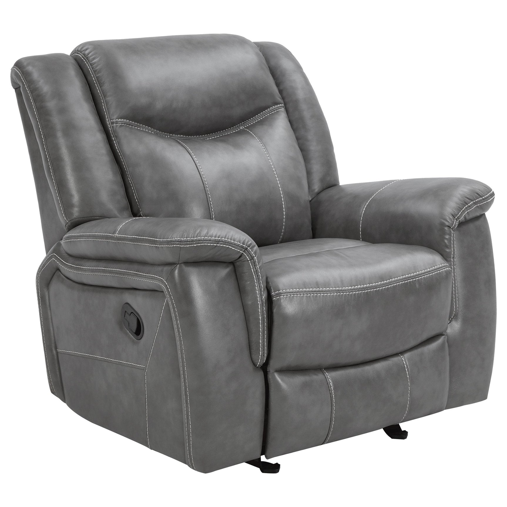 CONRAD MOTION COLLECTION Conrad 3-piece Upholstered Padded Arm Motion Sofa Set Grey 650354-S3 - Ella Furniture