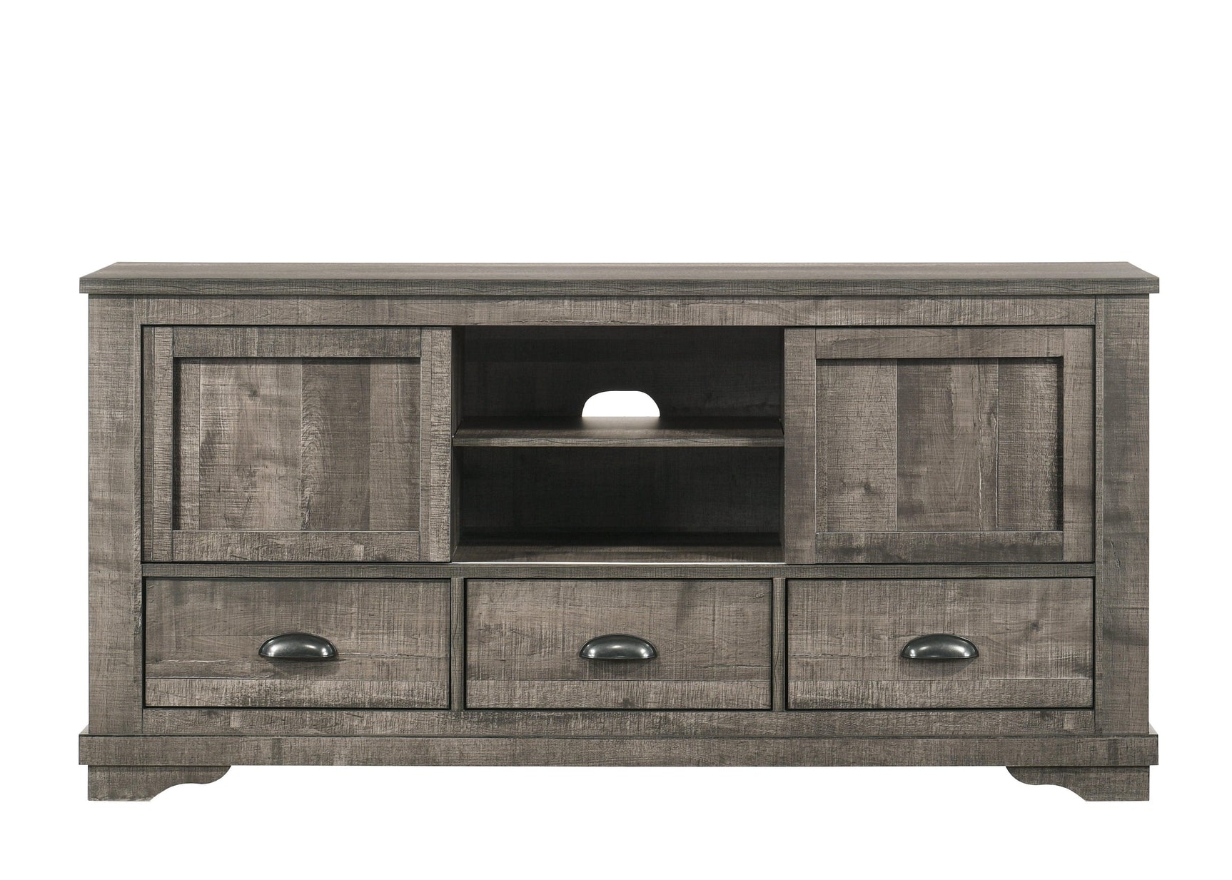 Coralee Gray Modern Aesthetics Tv Stand, Media Console Accessories, Wood And Engineered Wood Legs With Storage Doors For Living Room - Ella Furniture