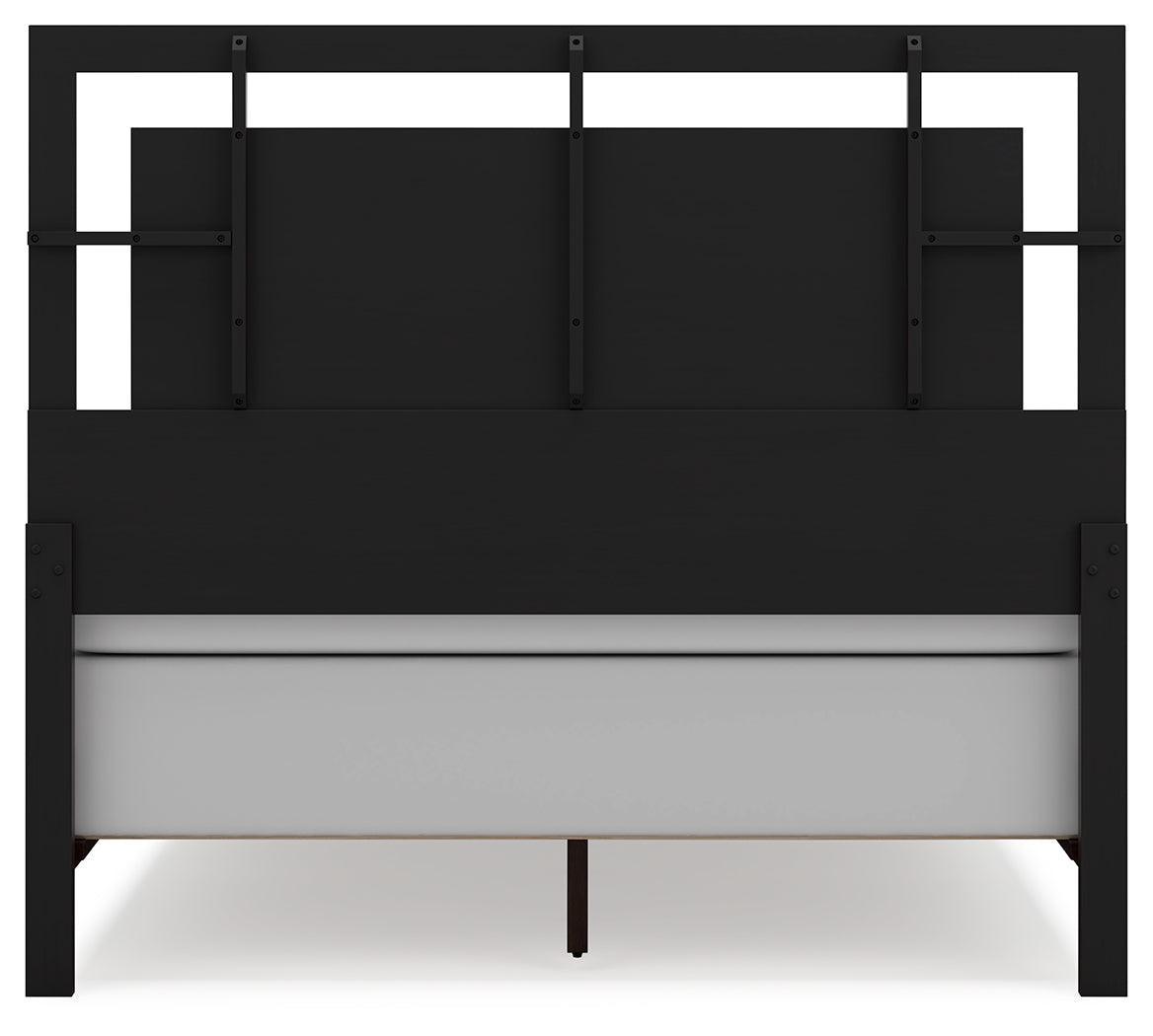 Covetown Dark Brown Queen Panel Bed - Ella Furniture