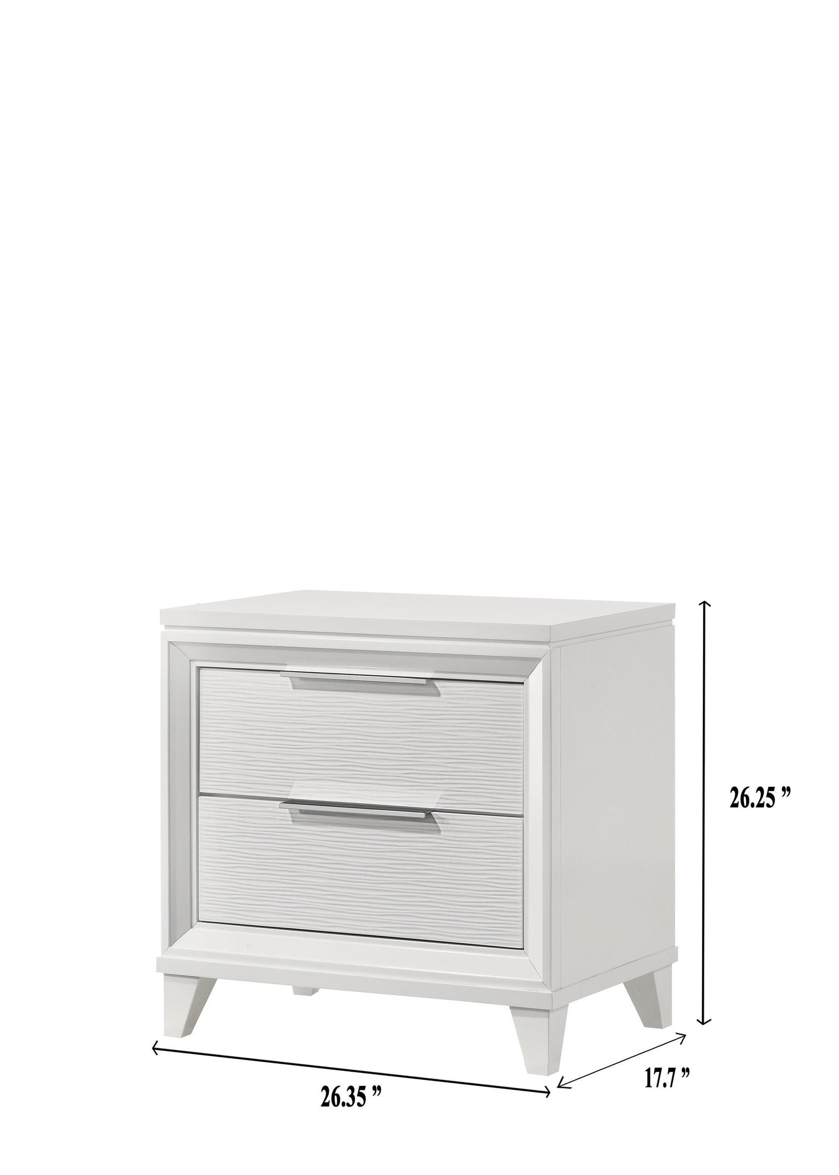 Cressida White Modern Contemporary Solid Wood 5-Drawers Chest - Ella Furniture