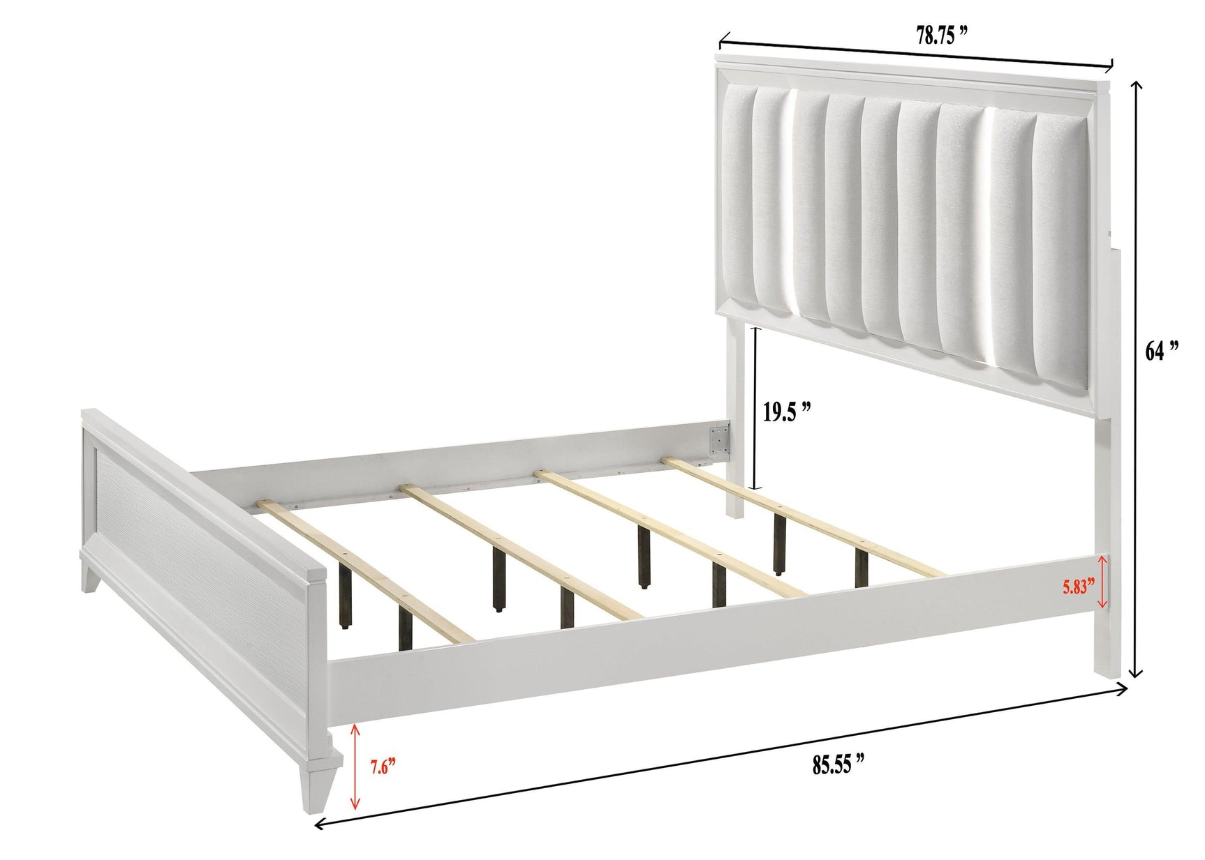 Cressida White Modern Contemporary Solid Wood Velvet Upholstered Queen Bed - Ella Furniture