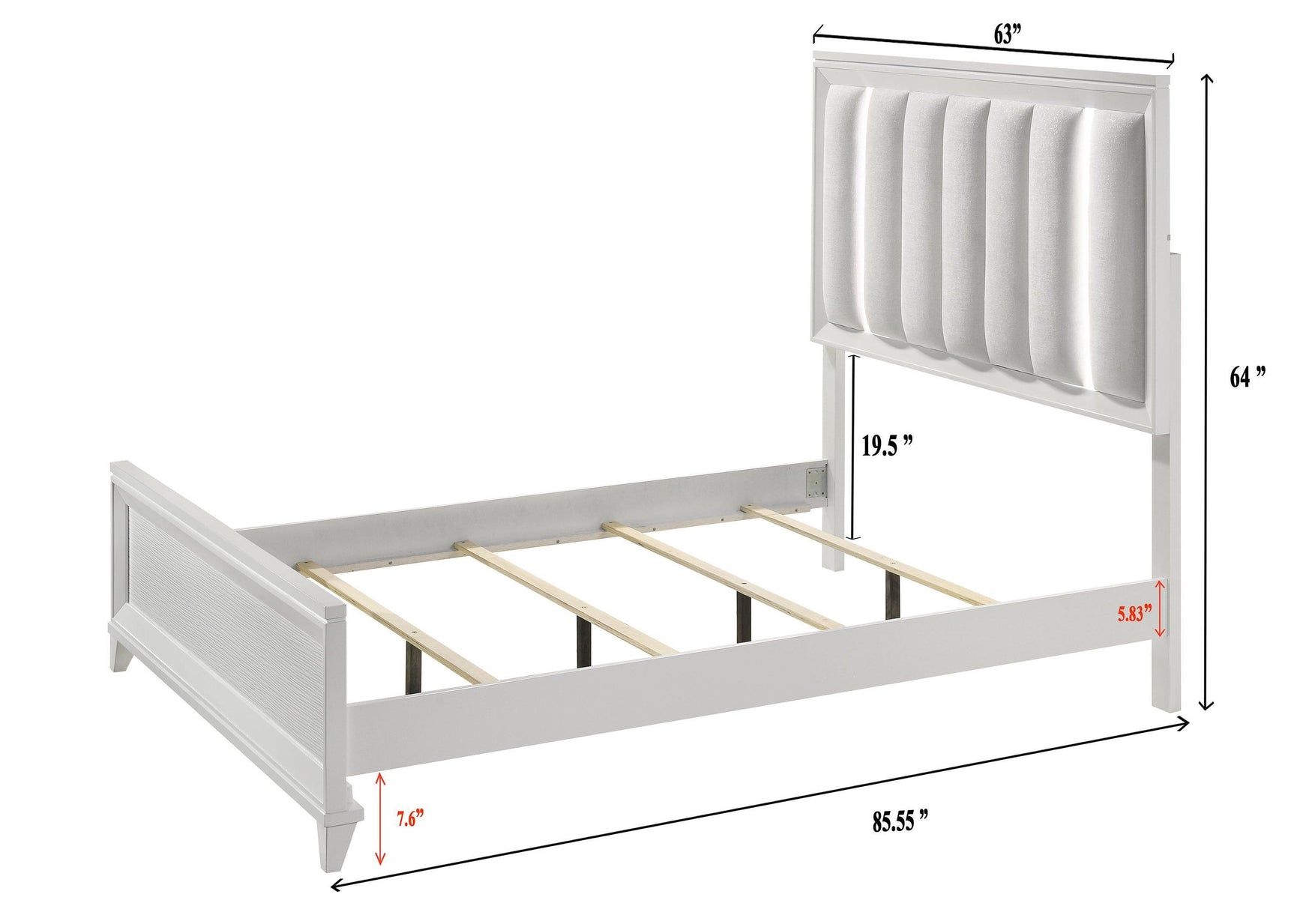Cressida White Modern Contemporary Solid Wood Velvet Upholstered Queen Bed - Ella Furniture