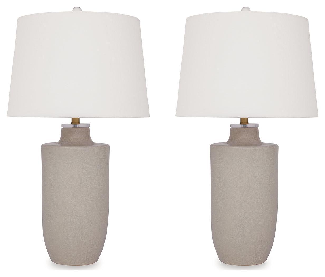 Cylener Off White 2-Piece Table Lamp Set - Ella Furniture