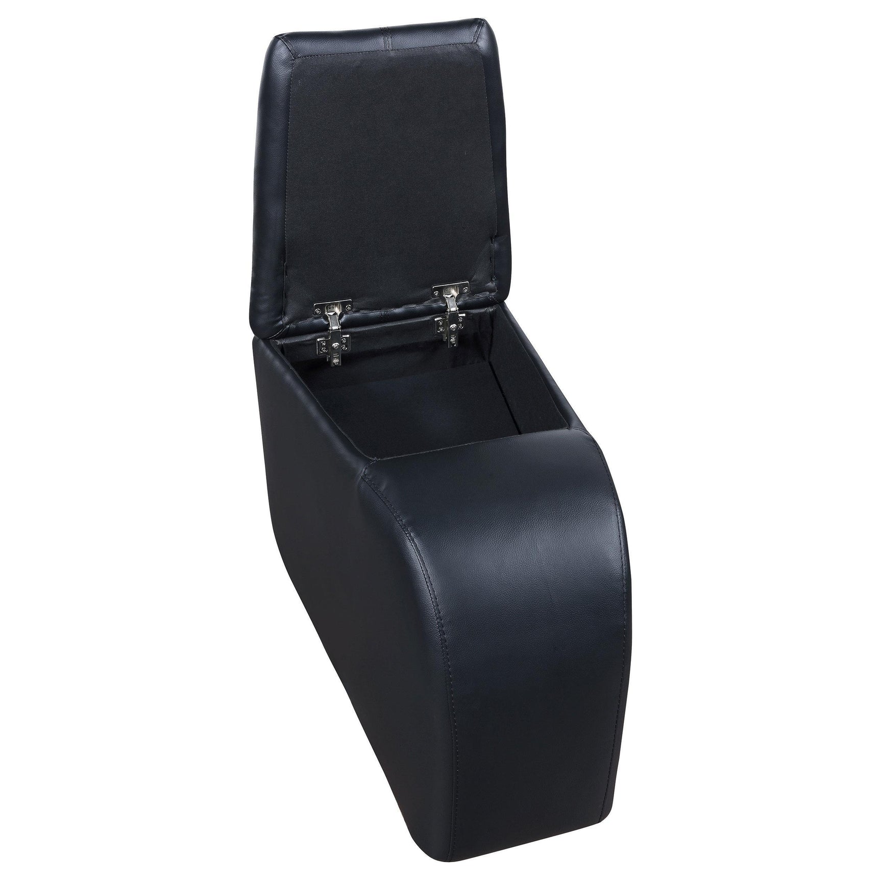 CYRUS THEATER COLLECTION Cyrus Upholstered Home Theater Storage Wedge Console Black 600002 - Ella Furniture