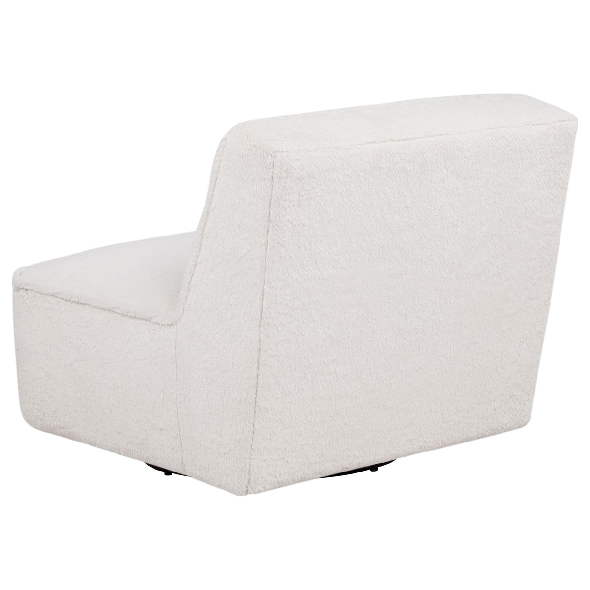 Badoer Faux Fur Swivel Accent Chair Ecru — product image 5