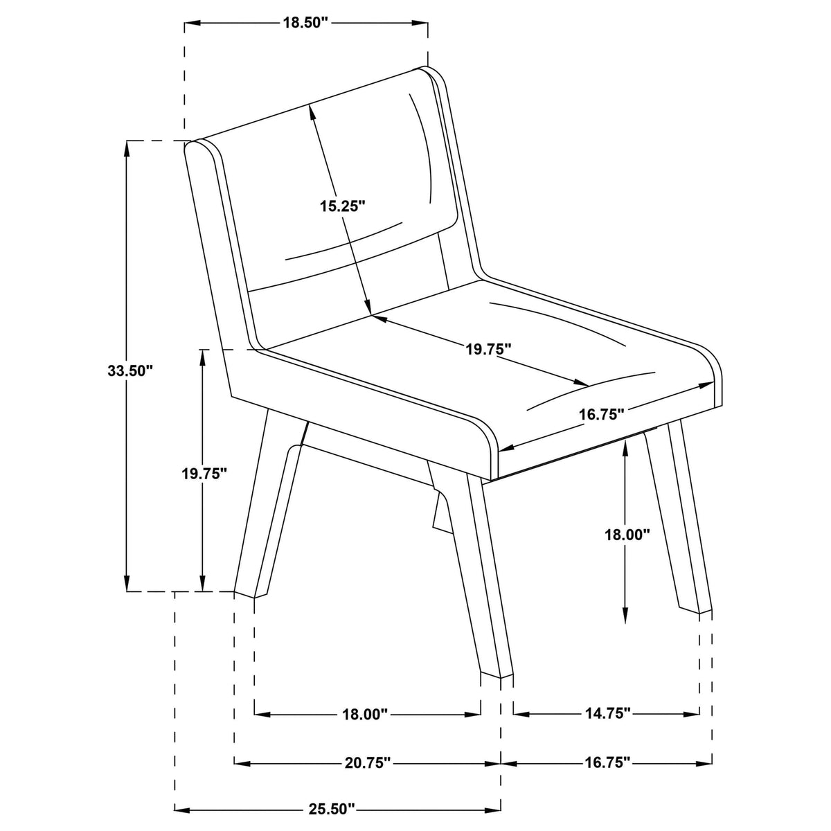 Galindo Nutmeg Upholstered Dining Side Chair Set of 2 — product image 13