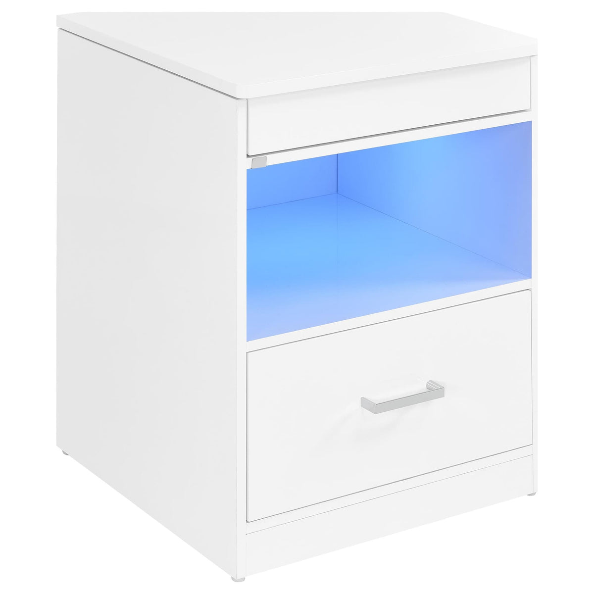 Fabre 1-Drawer Extendable Top Nightstand White High Gloss — product image 2