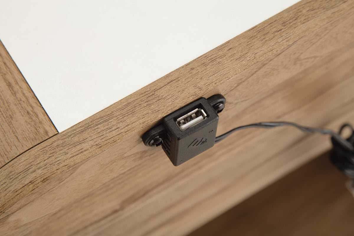 Dovander White/Natural End Table — detail view
