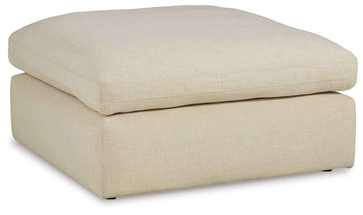 Elyza Linen 5-Piece Sectional with Ottoman — angled view