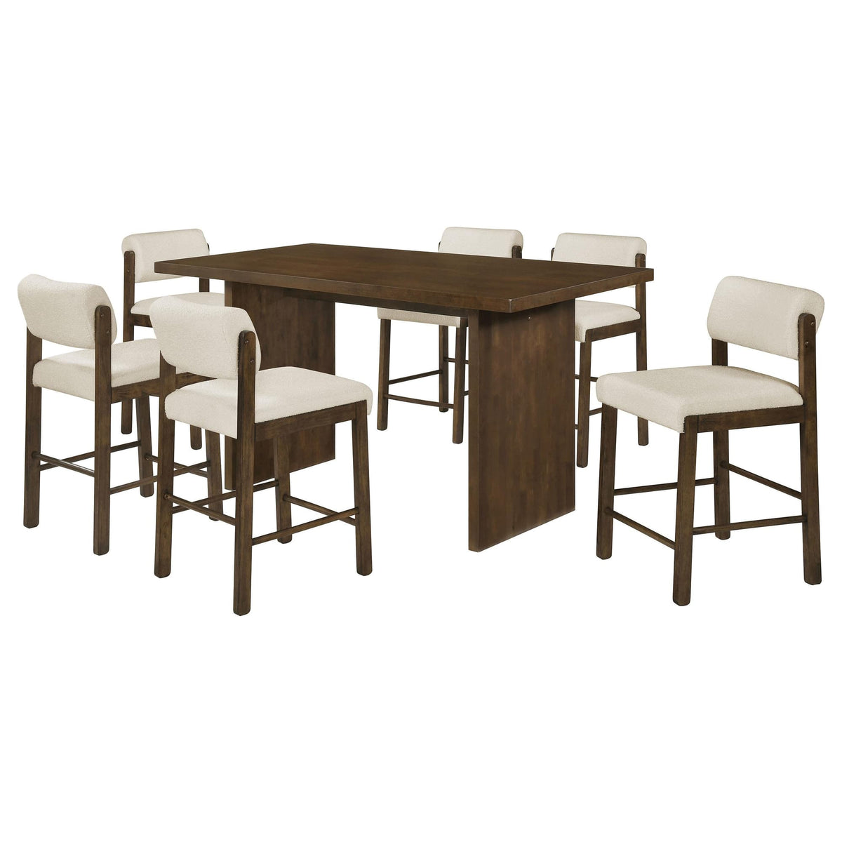 Decker 7-Piece 70-Inch Counter Height Dining Set Cream and Walnut — product image 2