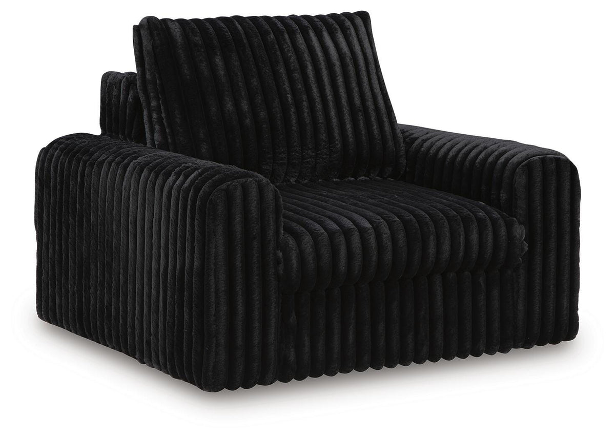 HamlinBay Onyx Chenille Power Gliding Chaise — angled view