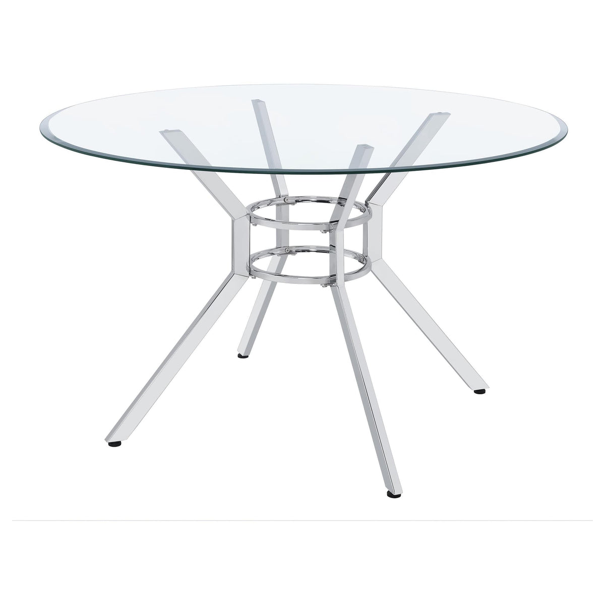 Steele 48-inch Round Glass Top Dining Table Chrome — product image 3