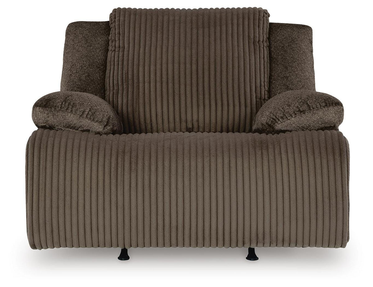 Top Chocolate 6-Piece Sectional with Recliner — front view