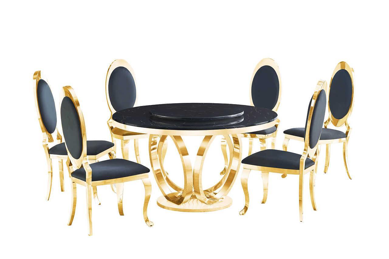 D615 Maxi Table (Black/gold) - Ella Furniture