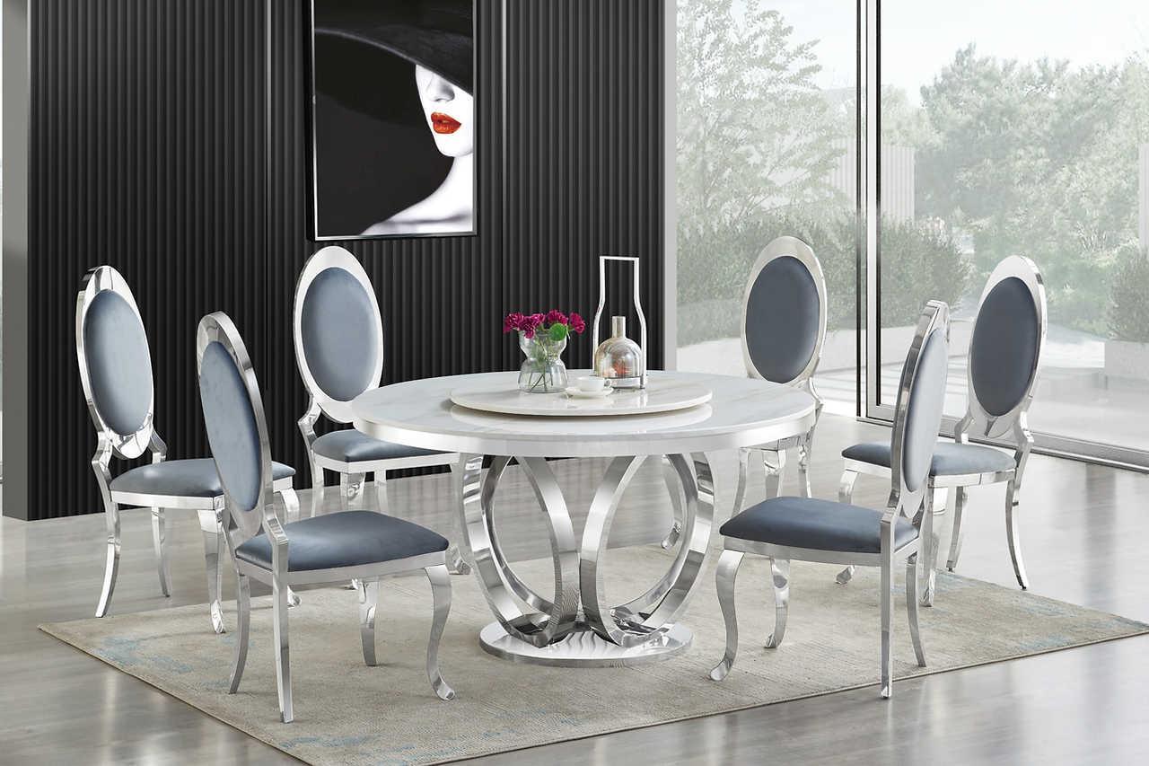D615 Maxi Table (White/chrome) - Ella Furniture