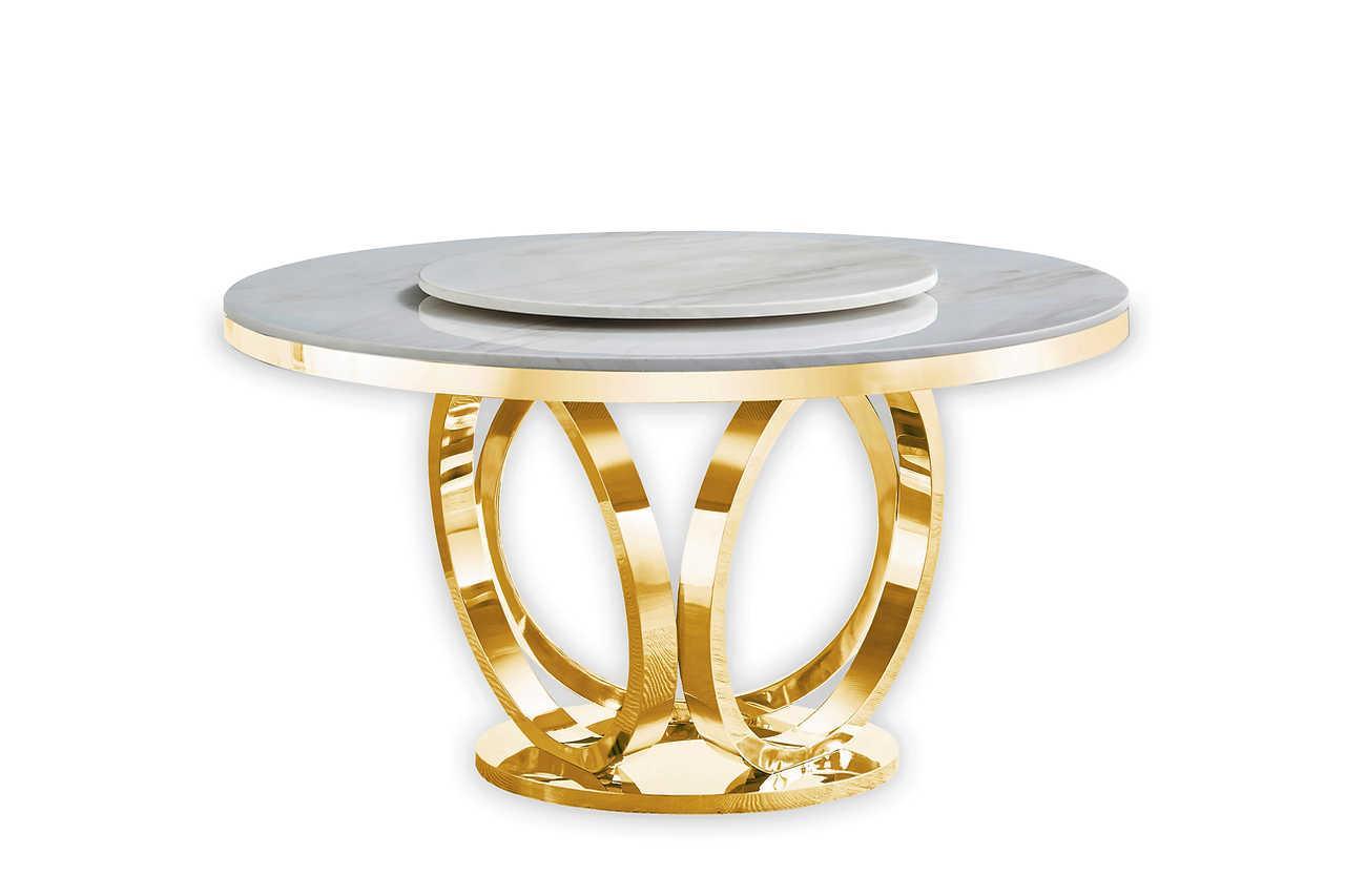 D615 Maxi Table (White/gold) - Ella Furniture