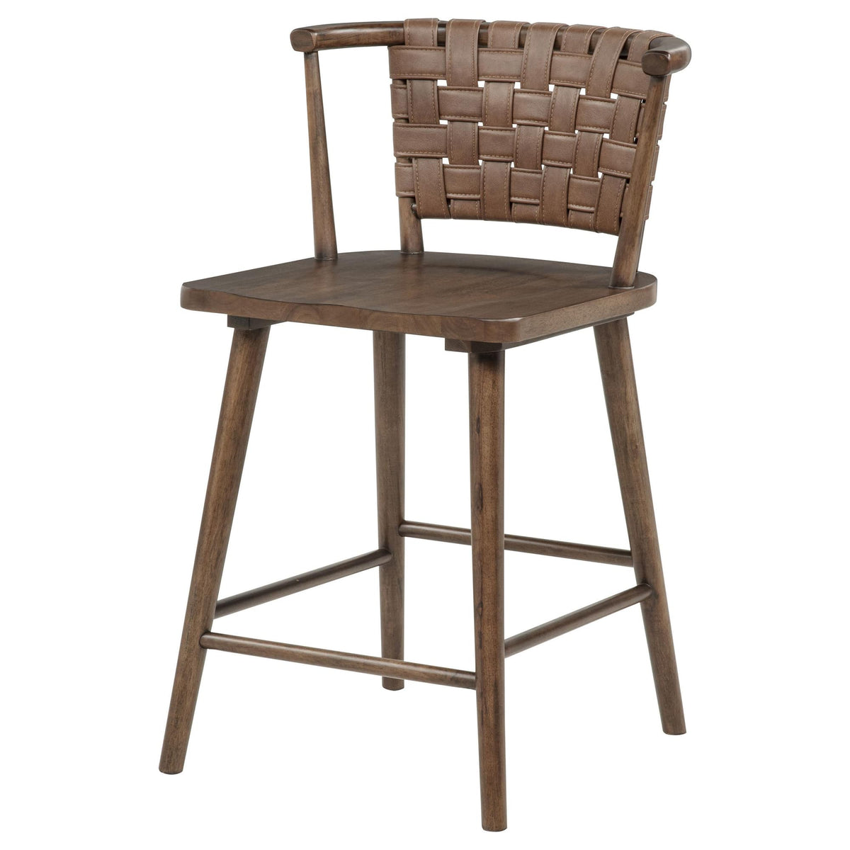 Tallis Woven Leatherette Back Counter Chairs Brown Set of 2 — product image 4