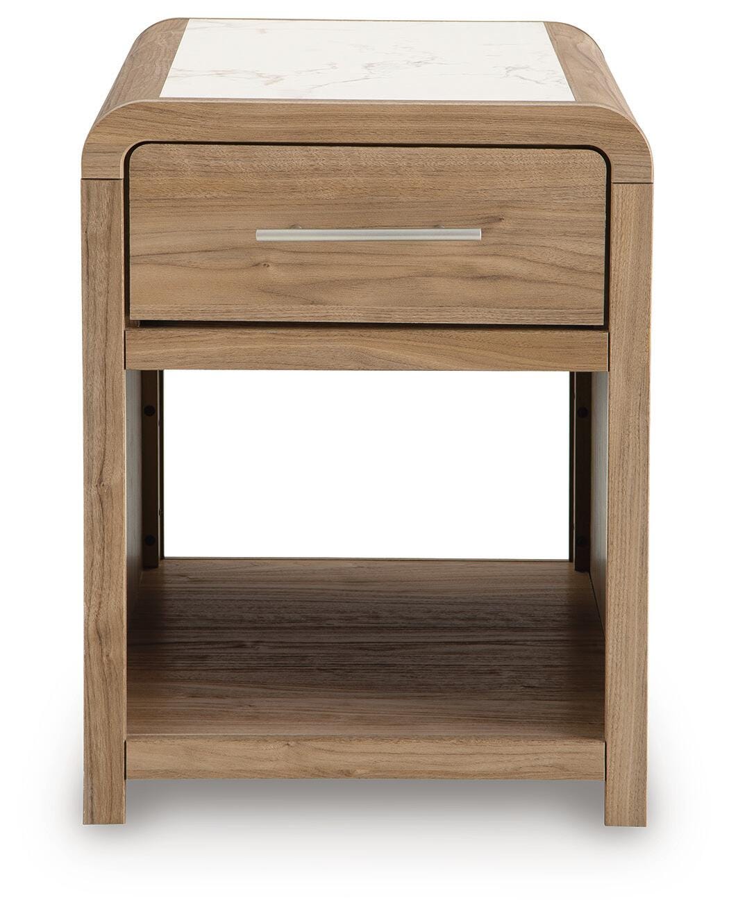 Dovander White/Natural End Table — front view