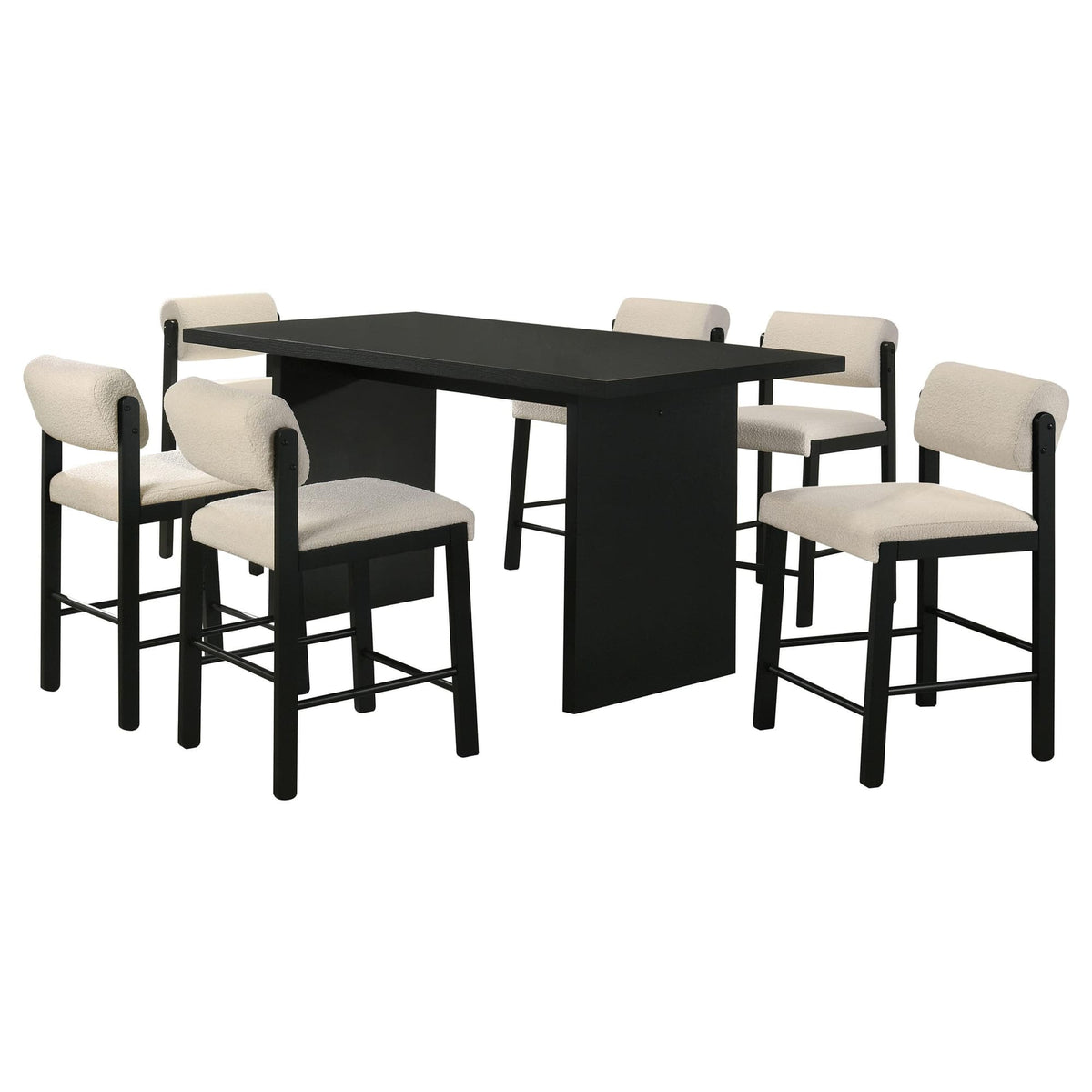 Decker 7-Piece 70-Inch Rectangular Counter Height Dining Set Cream and Black — product image 2