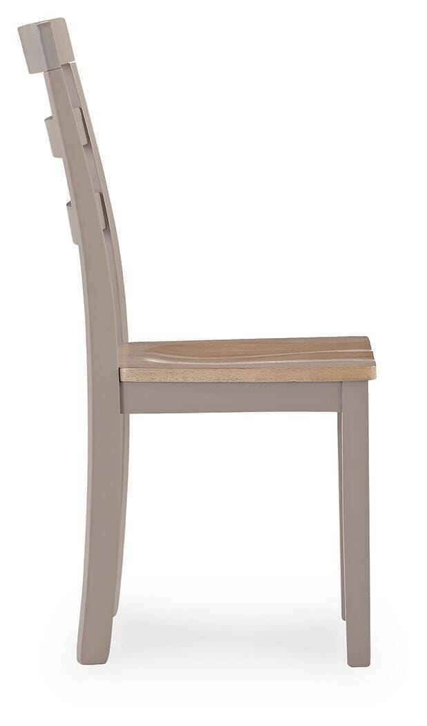 Harperfeld Natural/Gray Dining Chair — side view