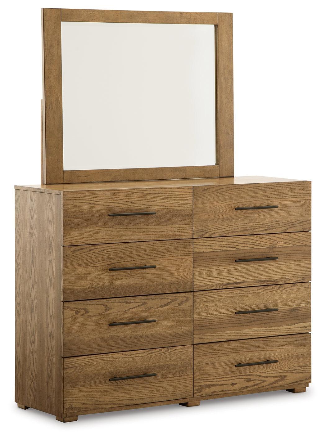 Dakmore Brown Upholstered Panel Bedroom Set - Ella Furniture