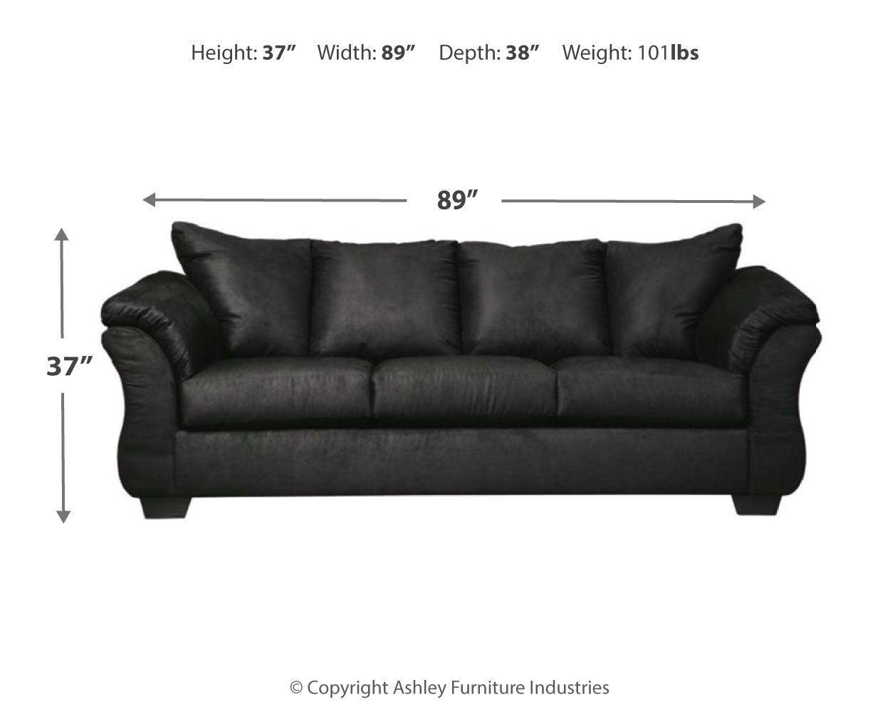 Darcy Black Sofa, Loveseat And Recliner - Ella Furniture