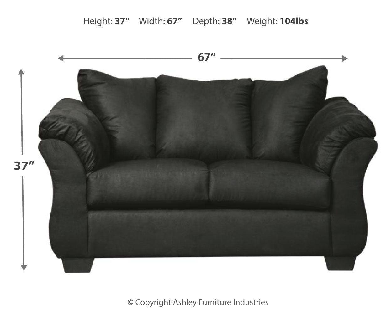Darcy Black Sofa, Loveseat, Chair And Ottoman - Ella Furniture