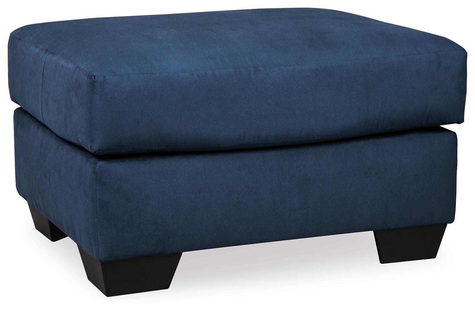 Darcy Blue Sofa, Loveseat, Chair And Ottoman - Ella Furniture
