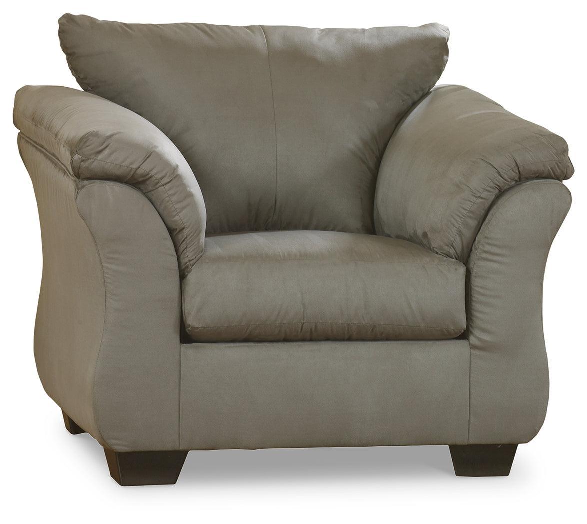 Darcy Cobblestone Chair And Ottoman - Ella Furniture