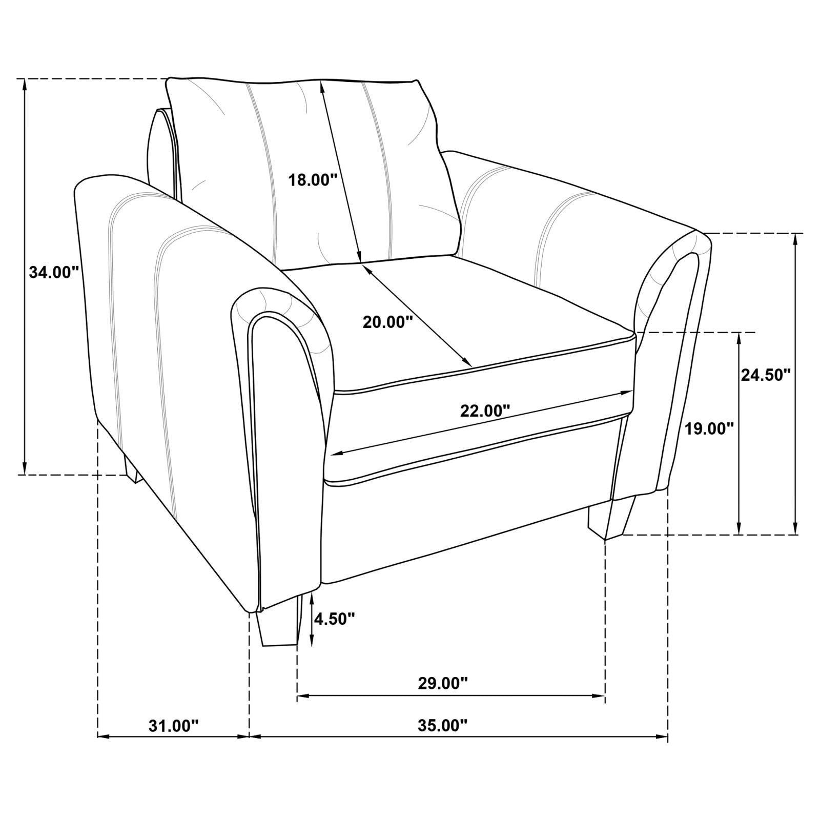 Davis Davis Upholstered Rolled Arm Accent Chair Grey 509636 - Ella Furniture