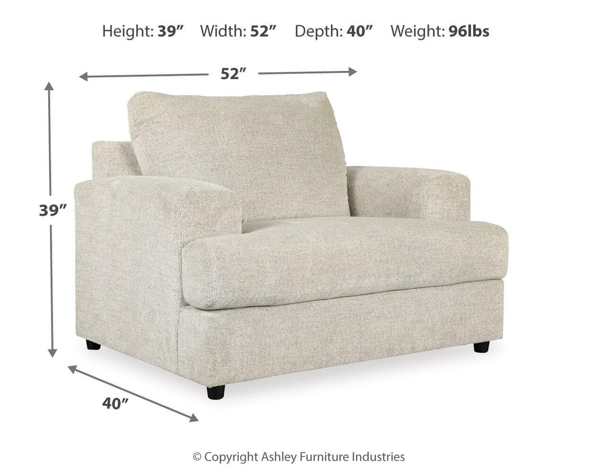 Soletren Stone Sofa, Loveseat and Chair Set — dimension illustration