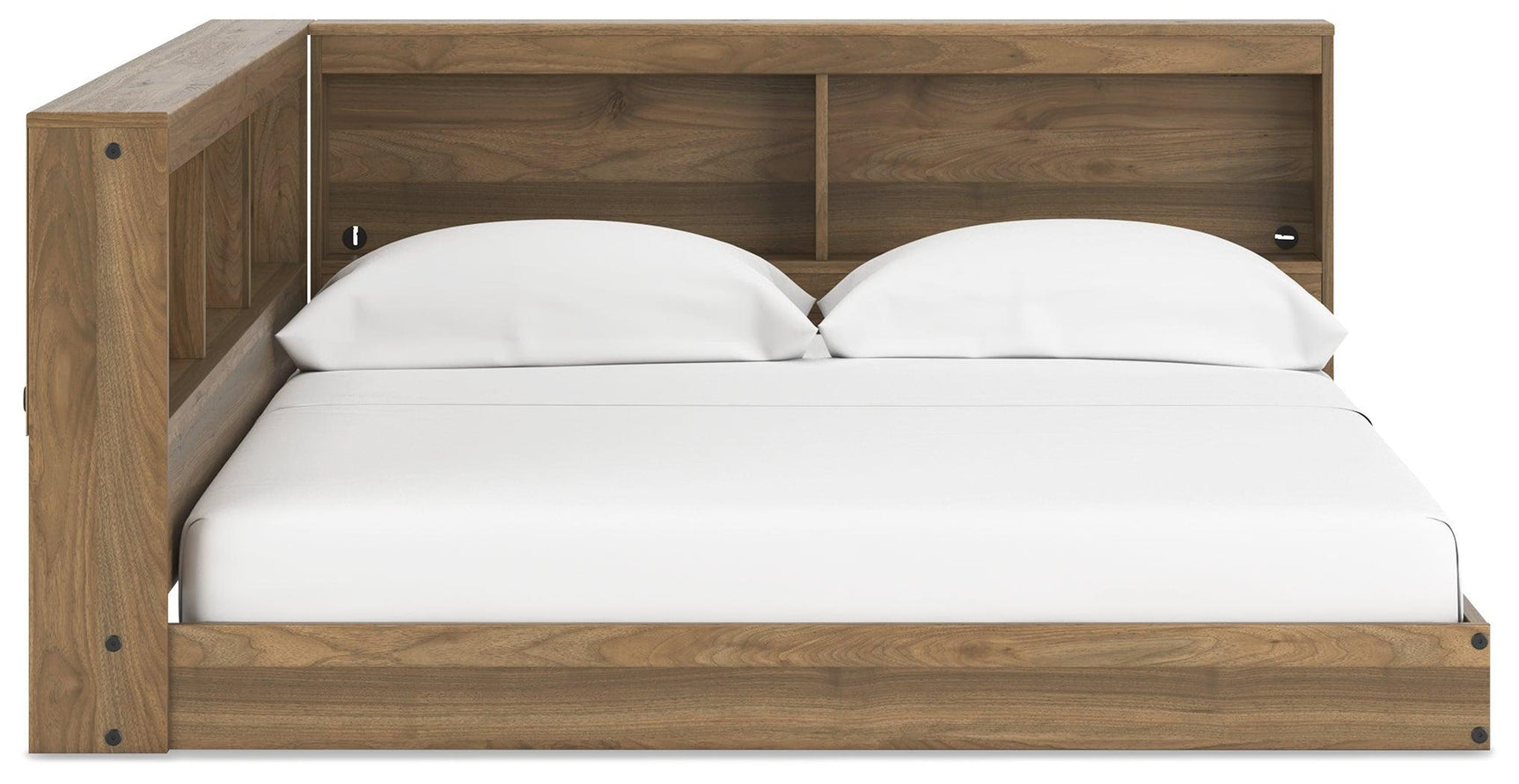 Deanlow Honey Full Bookcase Storage Bed - Ella Furniture