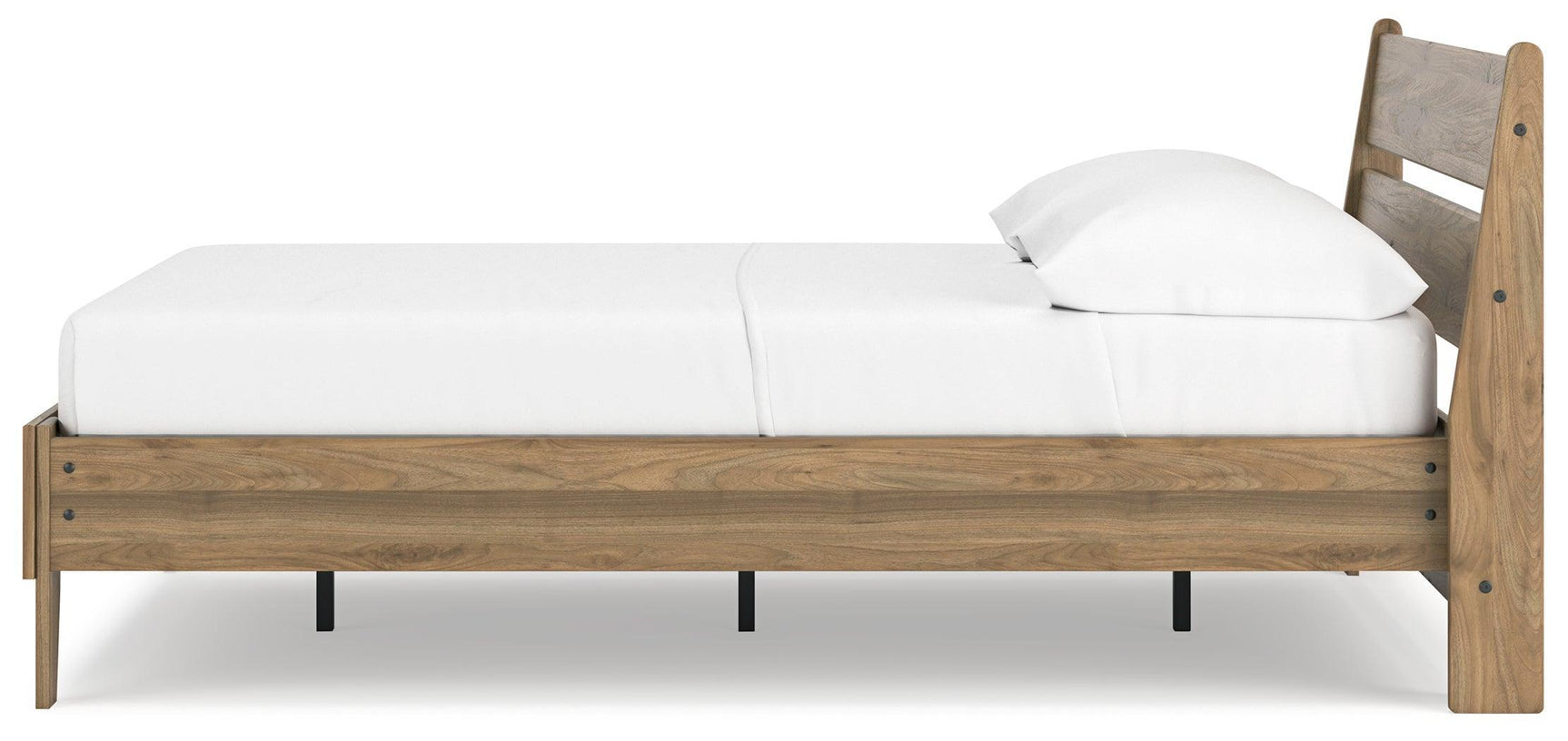 Deanlow Honey Full Platform Panel Bed - Ella Furniture