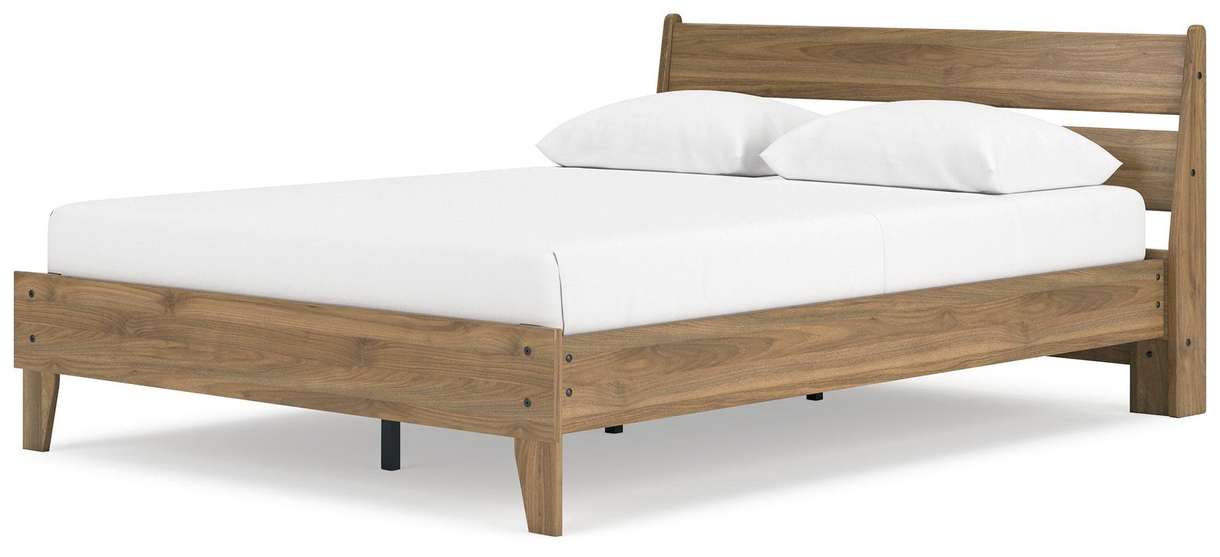 Deanlow Honey Queen Platform Panel Bed - Ella Furniture