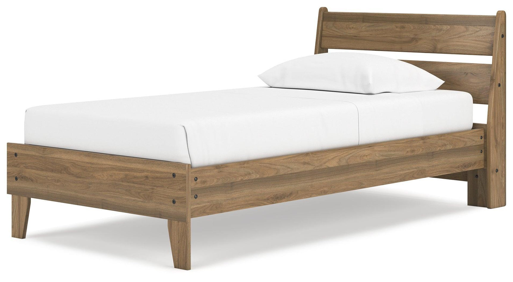 Deanlow Honey Twin Platform Panel Bed - Ella Furniture