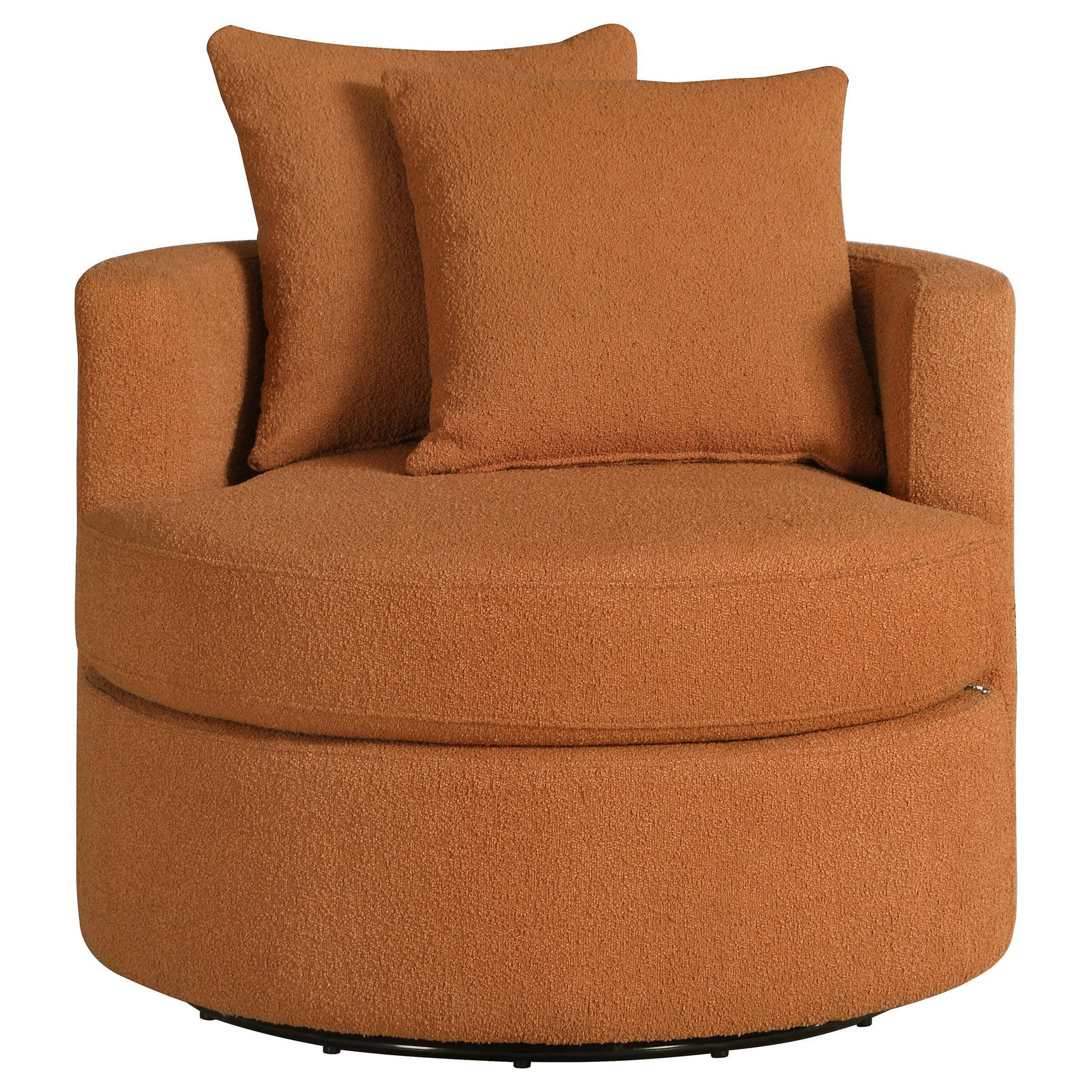 Debbie Upholstered Swivel Accent Chair Burnt Orange 902275 - Ella Furniture