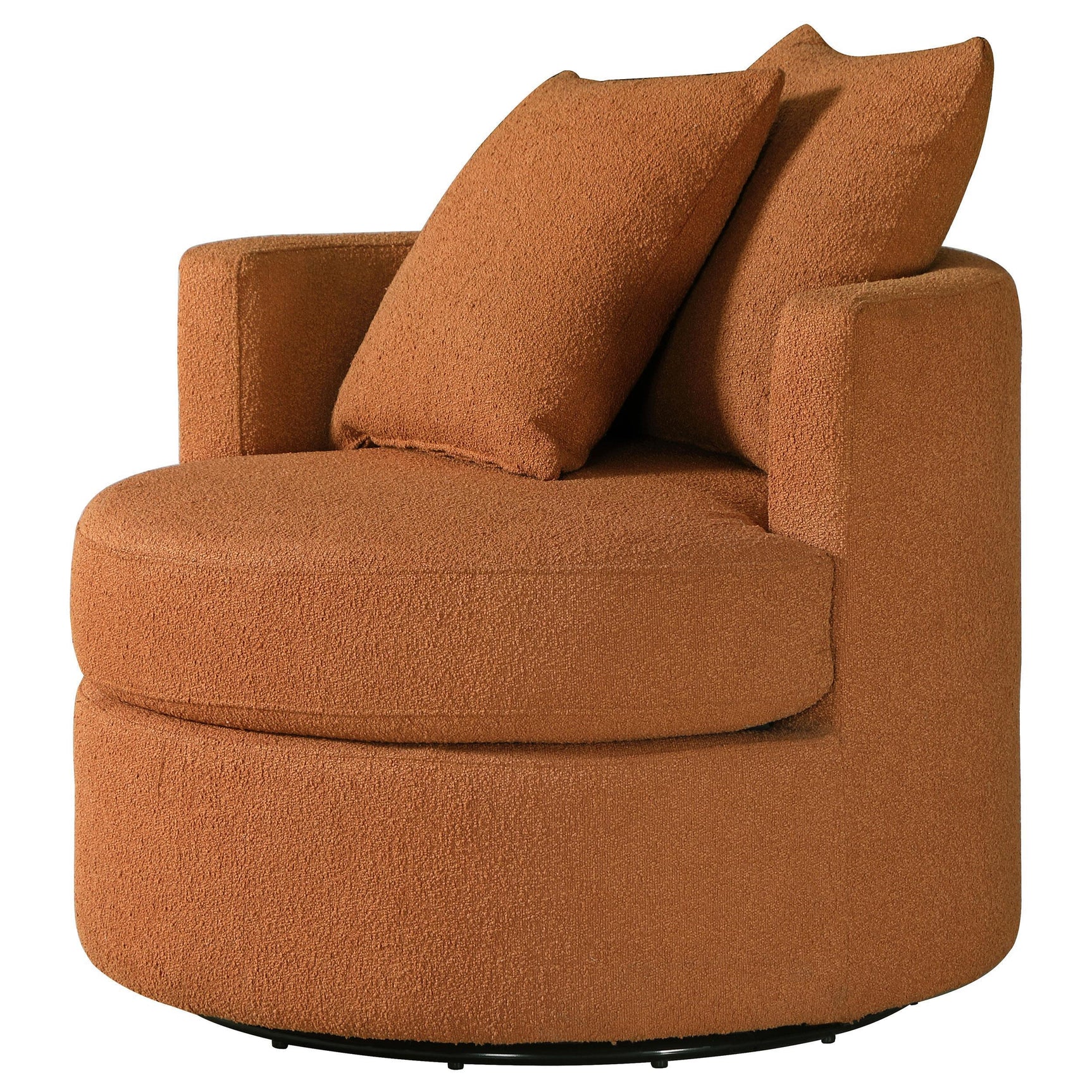 Debbie Upholstered Swivel Accent Chair Burnt Orange 902275 - Ella Furniture