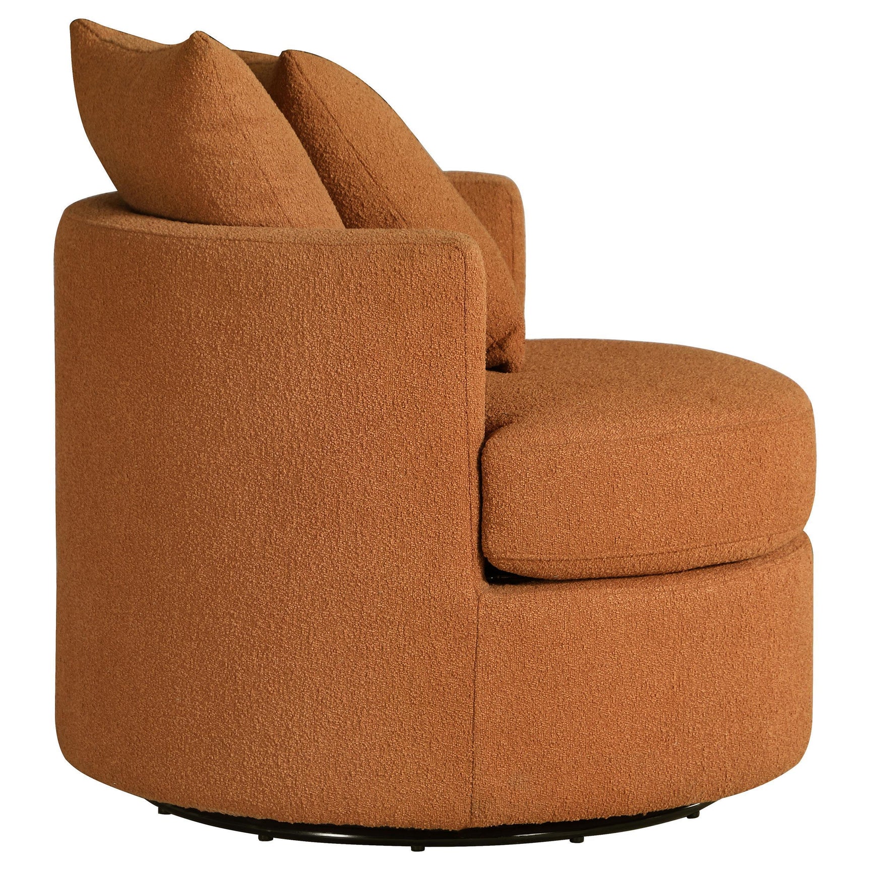 Debbie Upholstered Swivel Accent Chair Burnt Orange 902275 - Ella Furniture