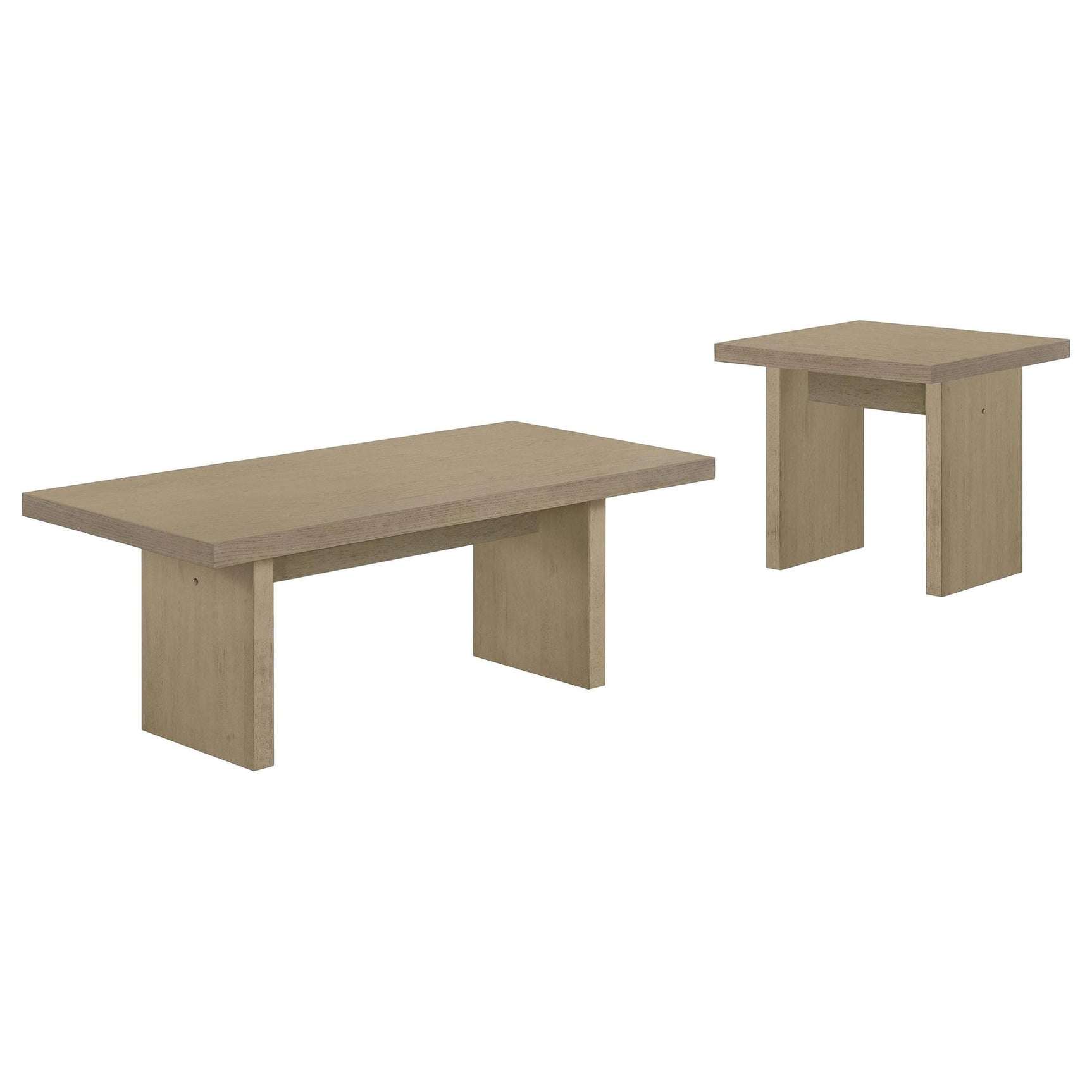 Decker 2-piece Coffee and End Table Set Natural Oak view 2