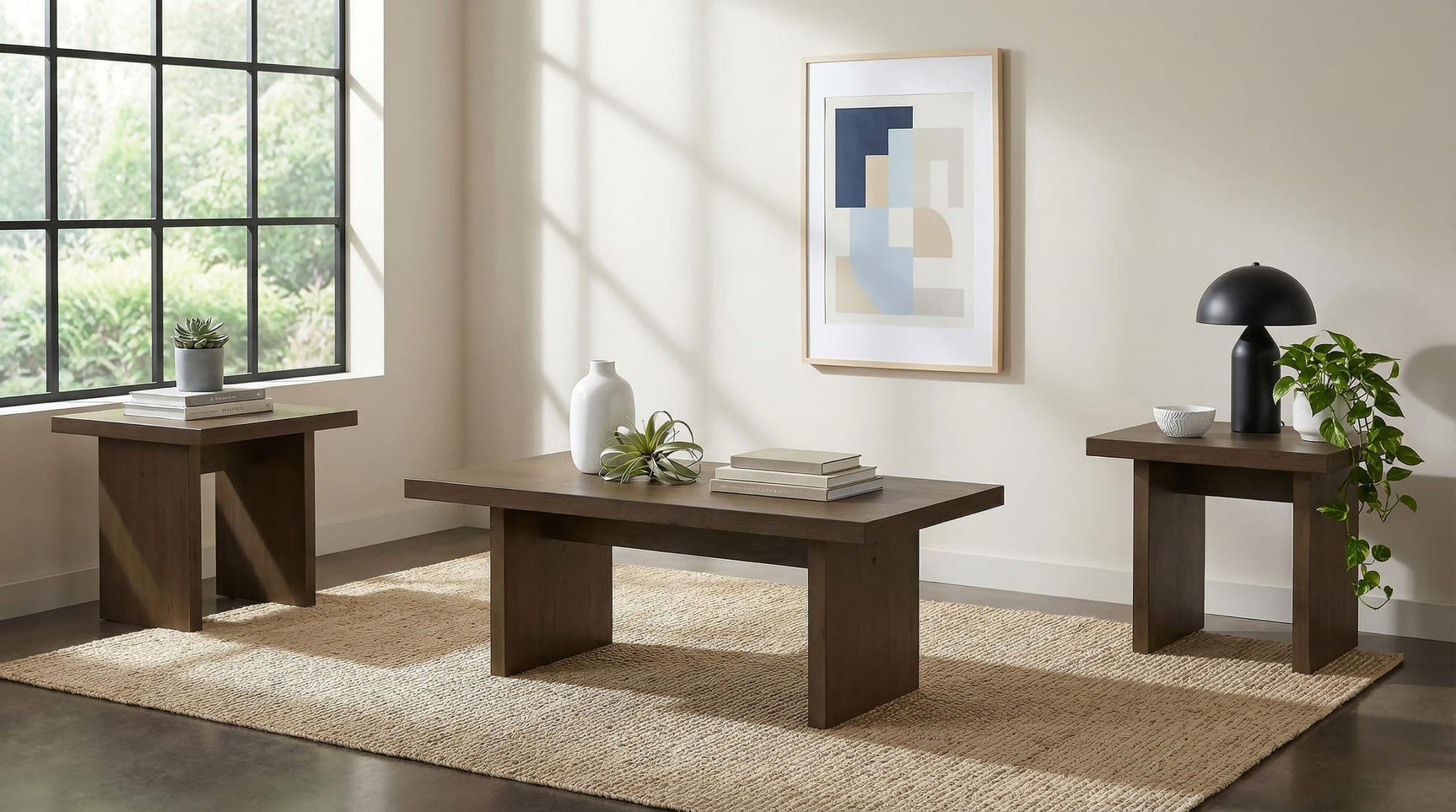 Decker 3-piece Coffee and End Table Set Walnut from Ella Furniture