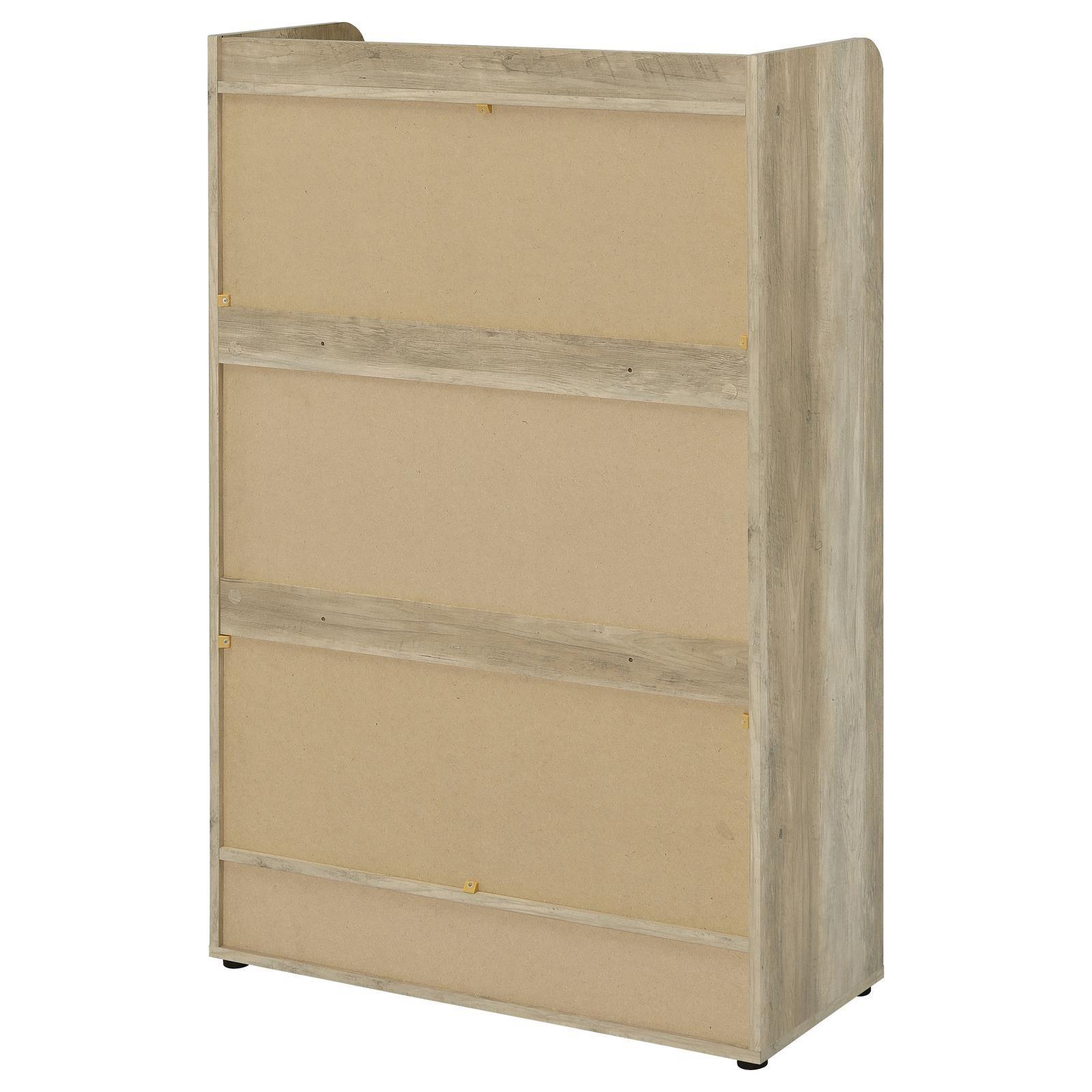 Denia 3-Tier Shoe Storage Cabinet Antique Pine And White 950403 - Ella Furniture