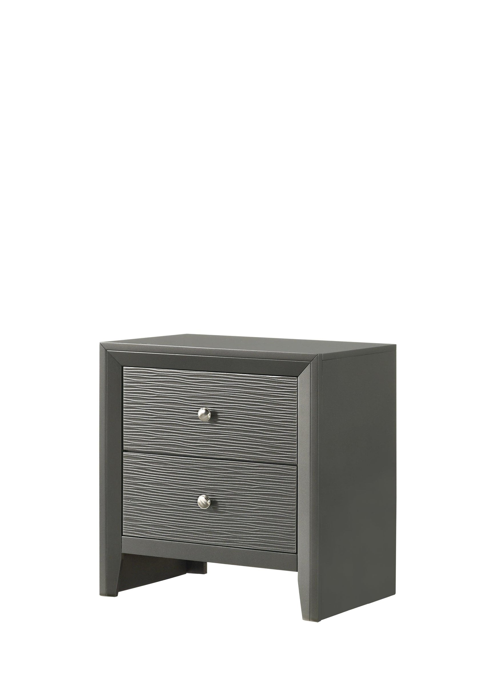 Denker Gunmetal Modern Contemporary Solid Wood Bedroom Set - Ella Furniture