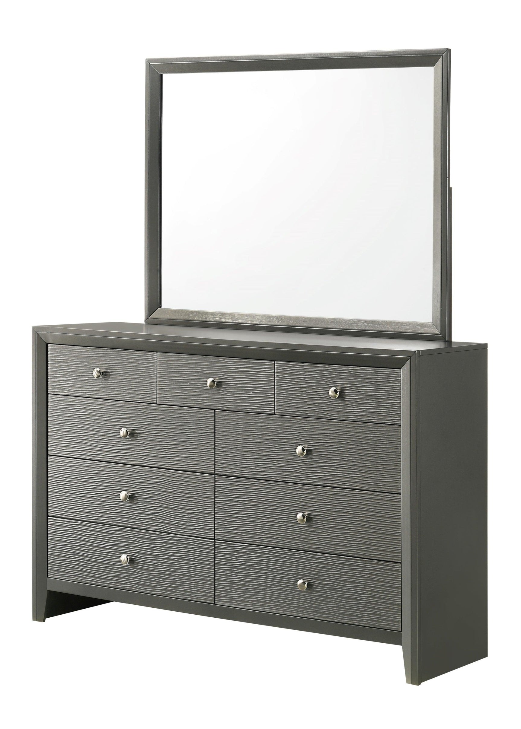 Denker Gunmetal Modern Contemporary Solid Wood King Bed - Ella Furniture
