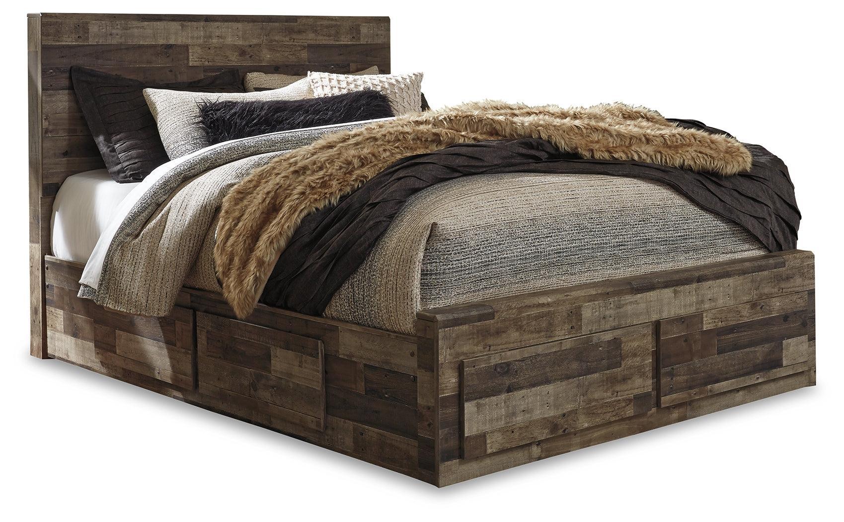 Derekson Multi Gray Panel 6 Storage Bedroom Set - Ella Furniture