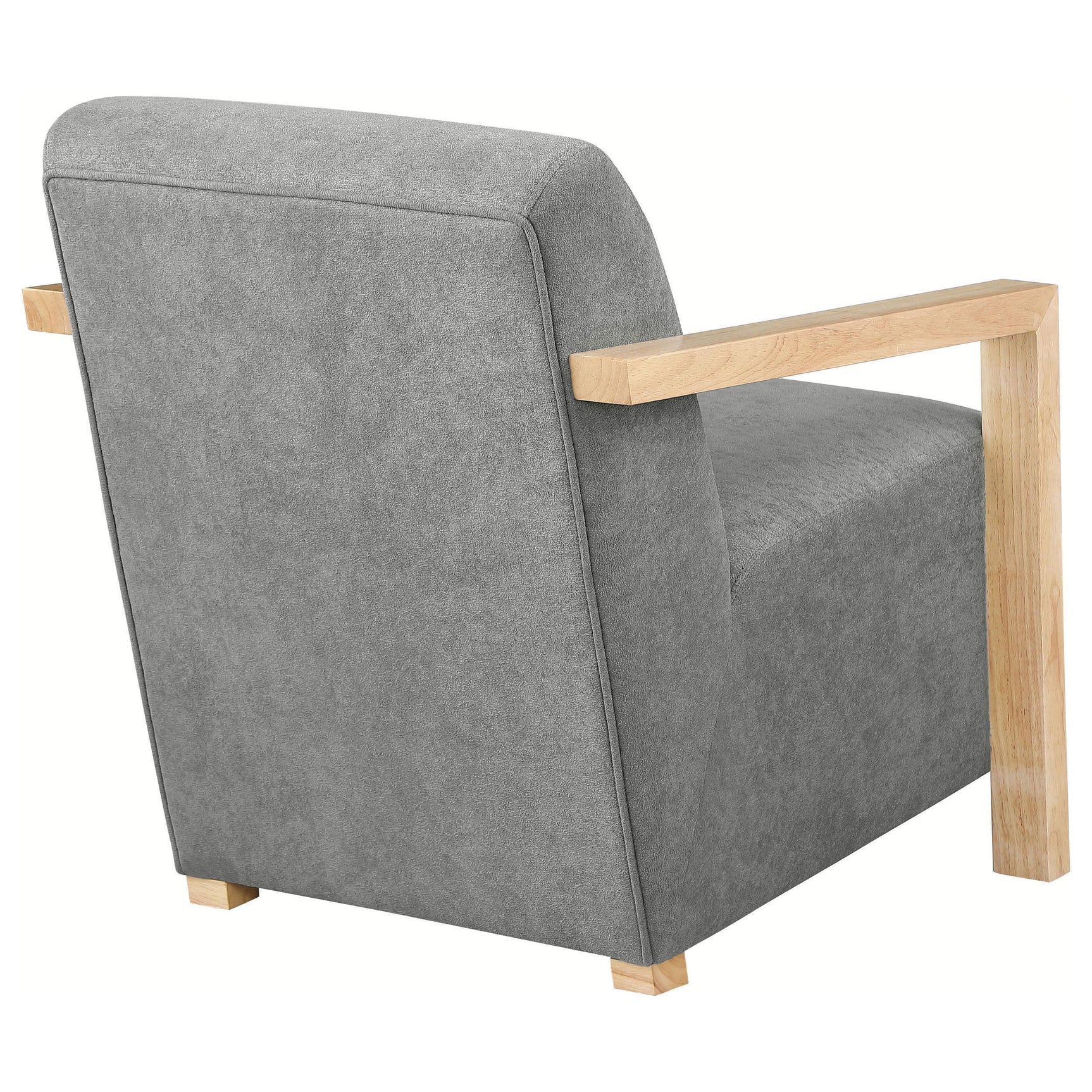 DIEGO BUNK BED Diego Upholstered Accent Arm Chair with Wood Arms Grey 902269 - Ella Furniture